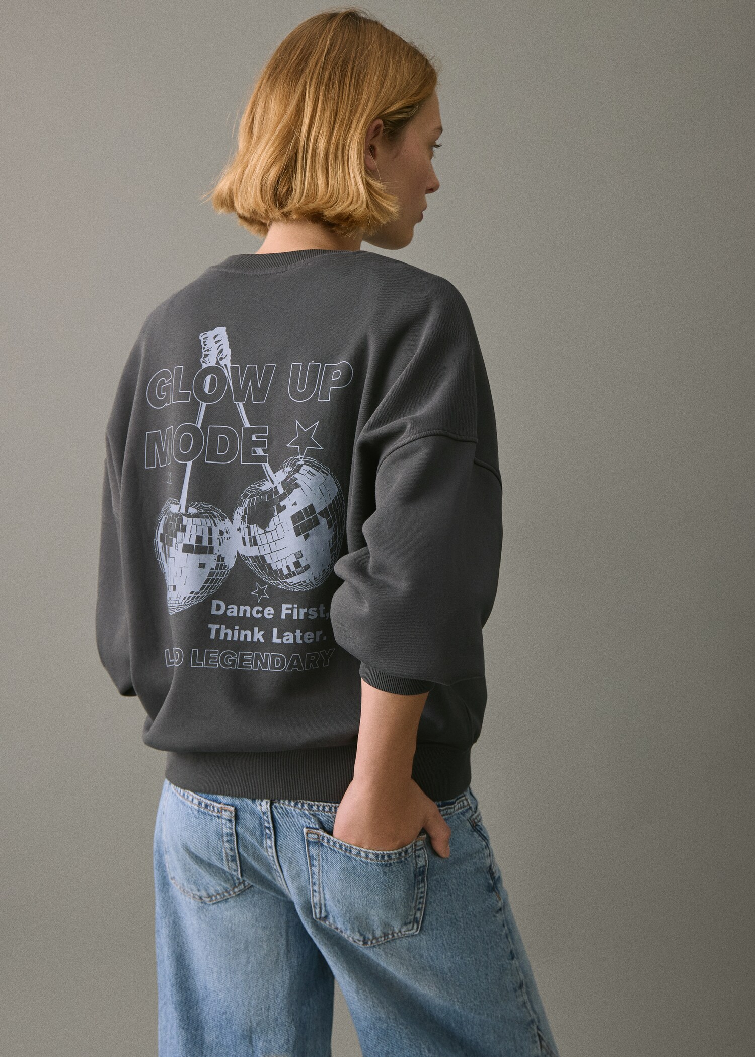 Sweat-shirt coton imprimé - Verso de l’article
