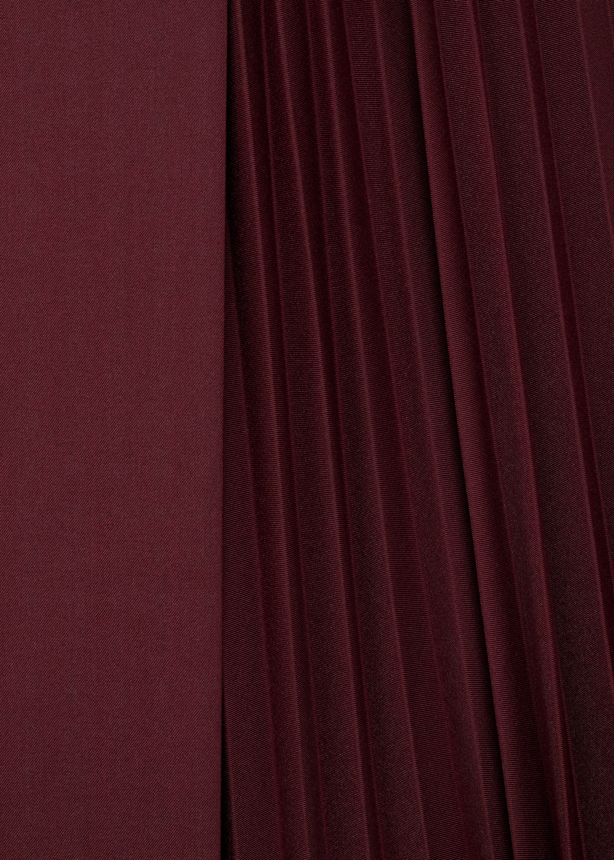 Pleated crossover skirt - Details of the article 0, Burgundy. Ref: 17094070-00.