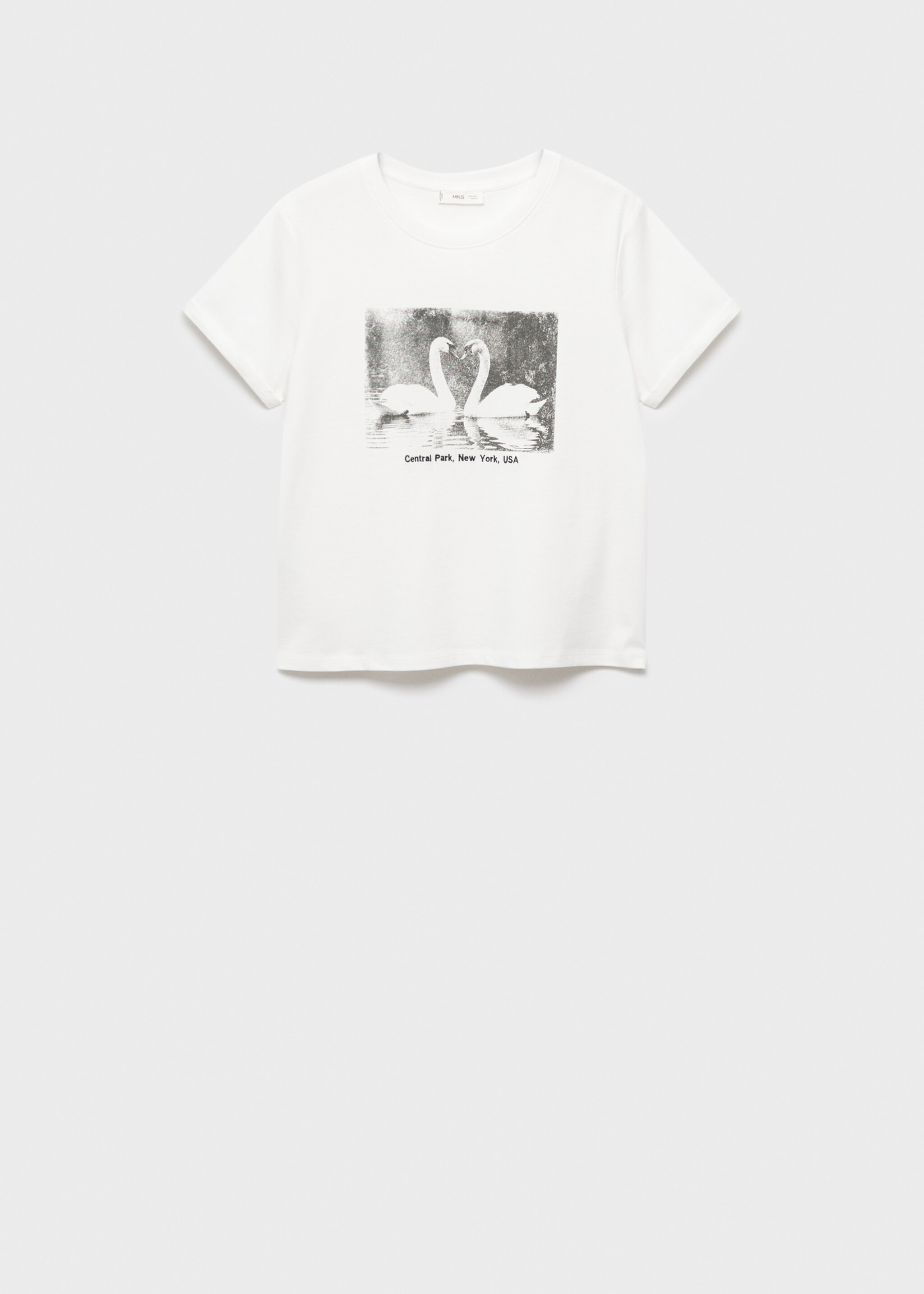 Cotton t-shirt with swan pattern - Article without model