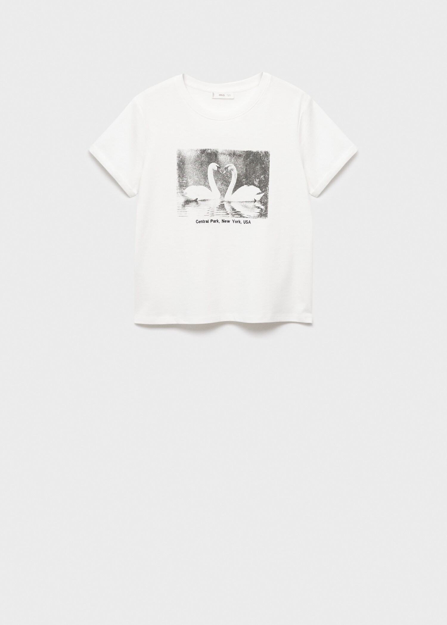 Cotton t-shirt with swan pattern - Article without model