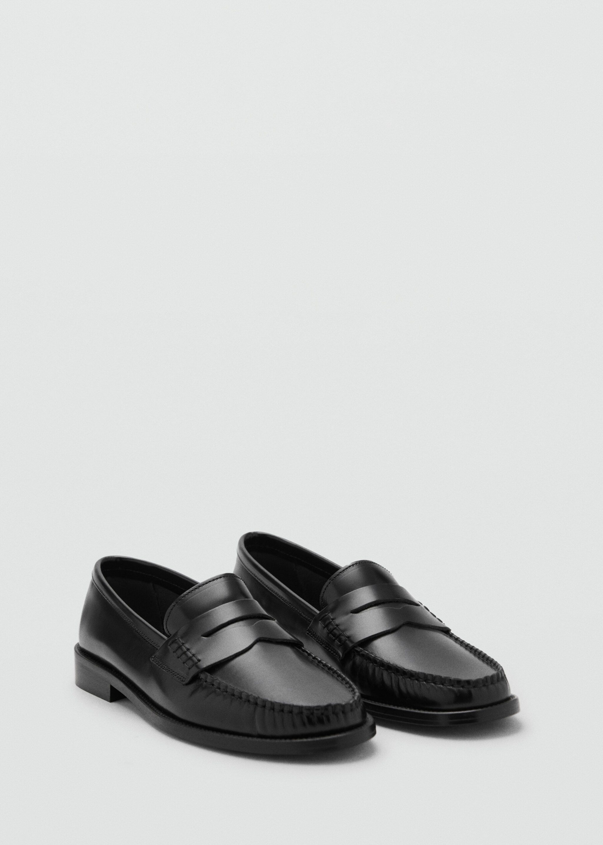 Gathered leather moccasin - Medium plane