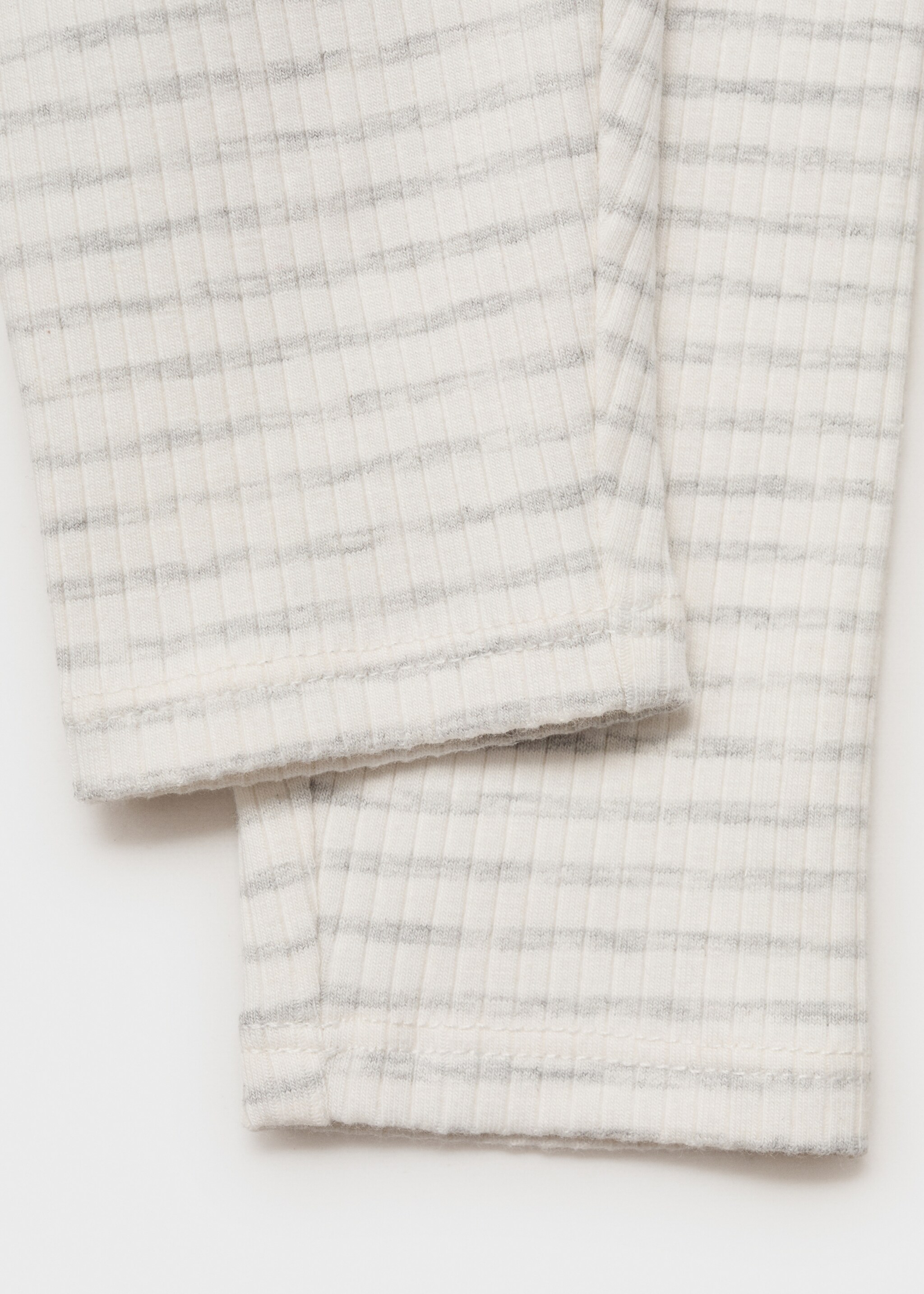 Stripped cotton leggings - Details of the article 0, Medium Heather Grey. Ref: 17094075-00.