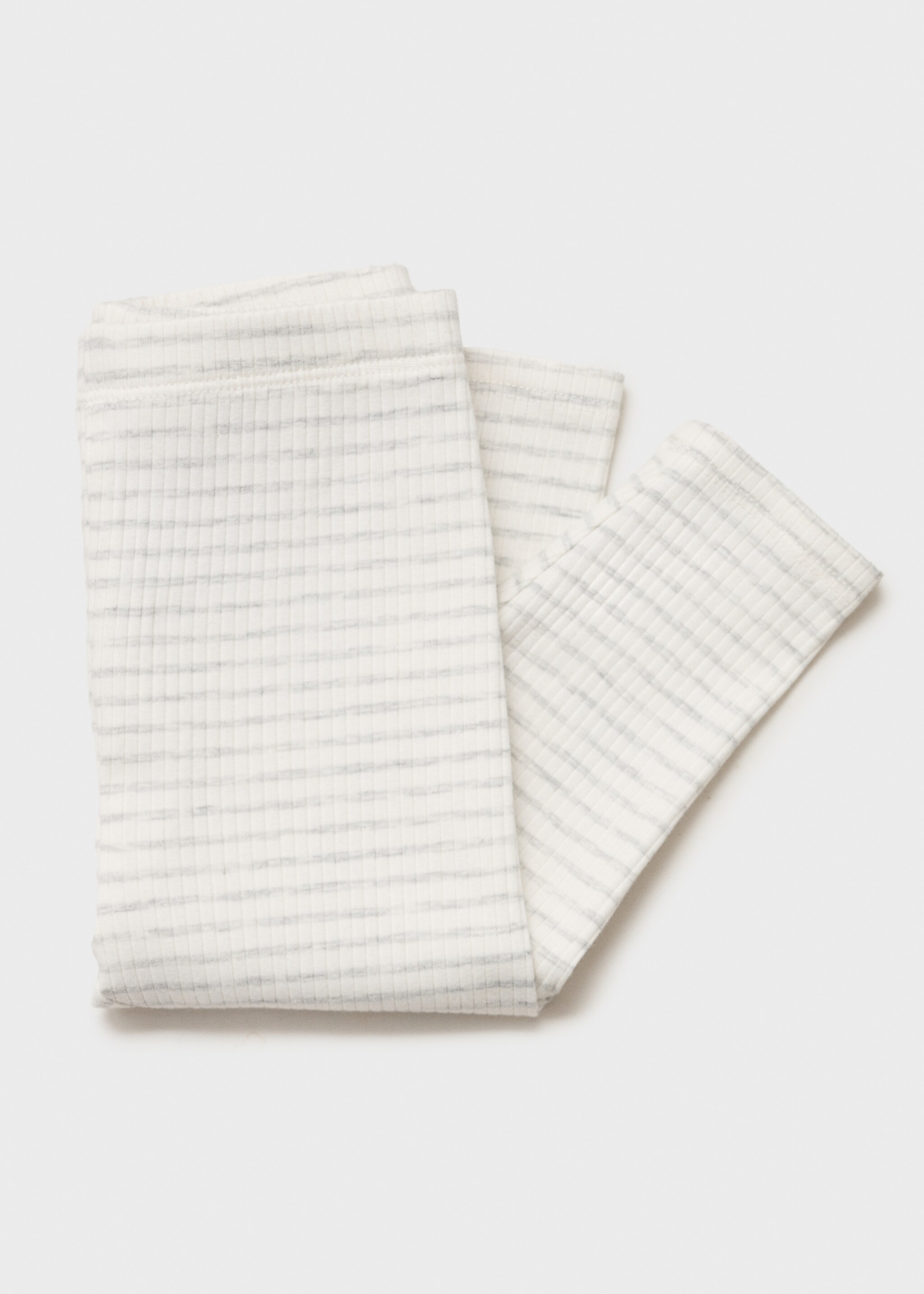 Stripped cotton leggings - Details of the article 8, Medium Heather Grey. Ref: 17094075-00.