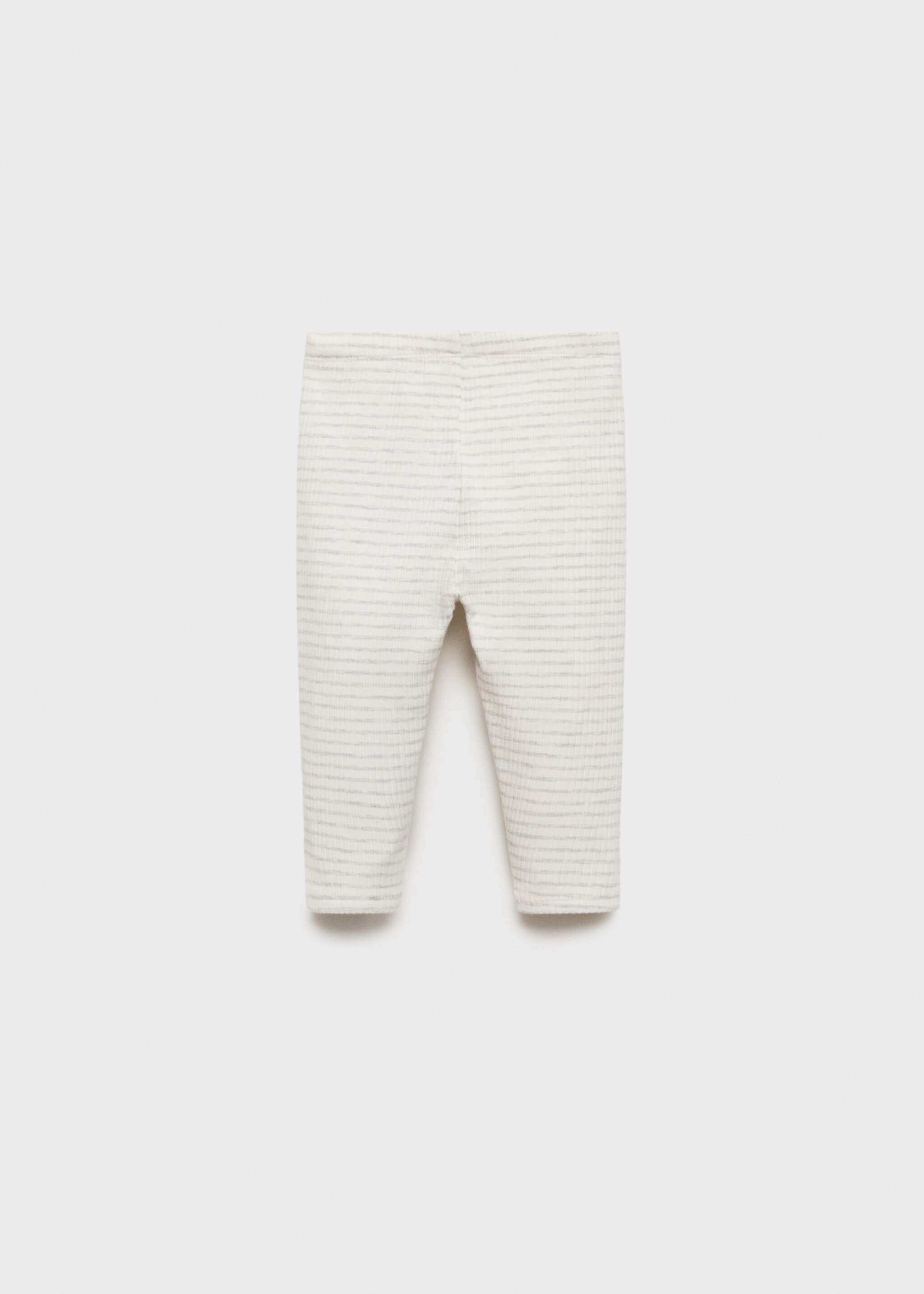 Stripped cotton leggings - Reverse of the article, Medium Heather Grey. Ref: 17094075-00.