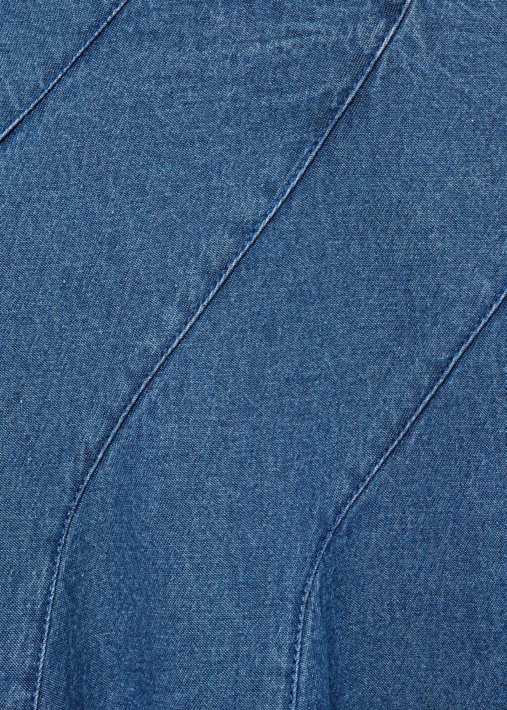 Denim midi-skirt with stitching