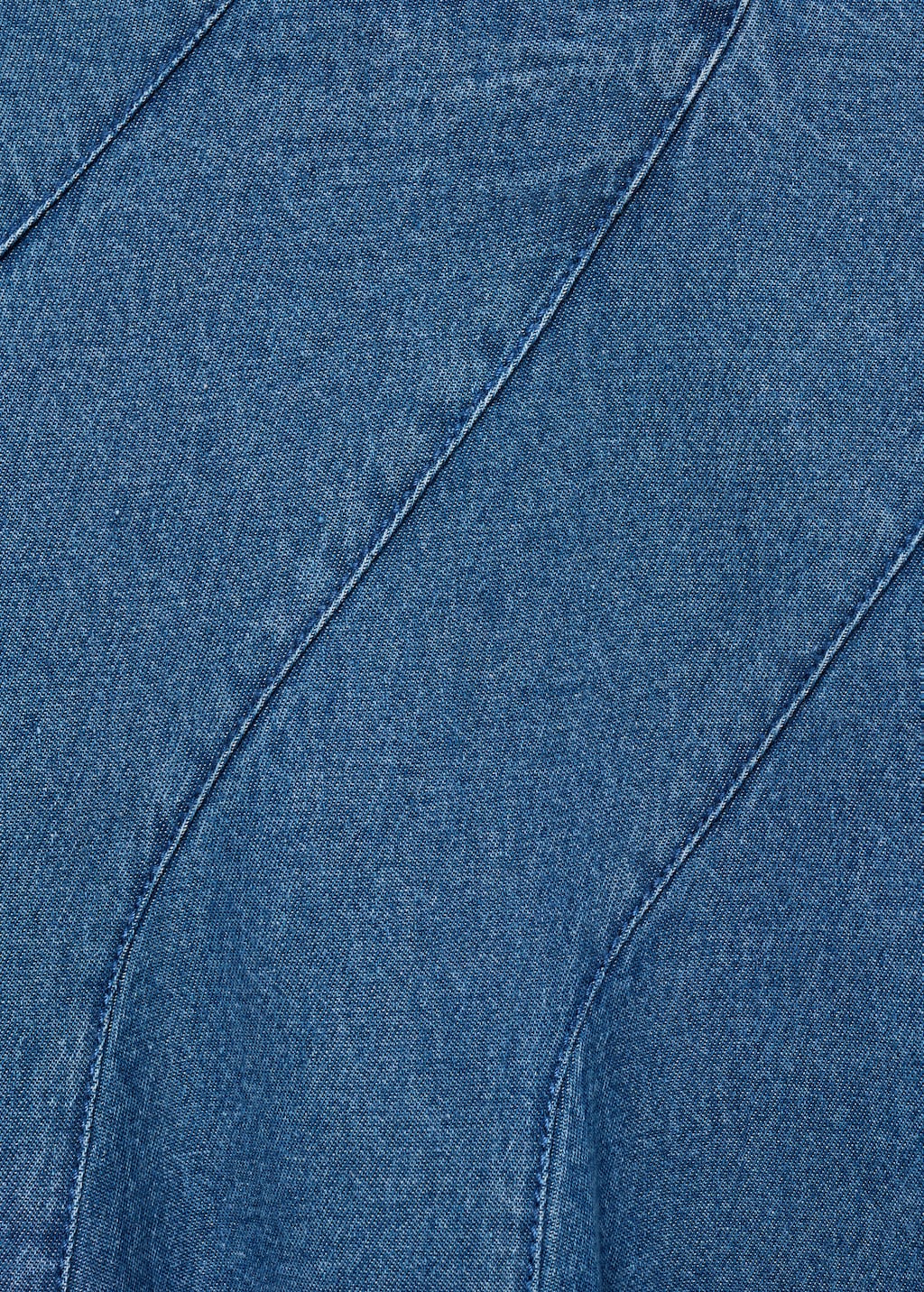 Denim midi-skirt with stitching
