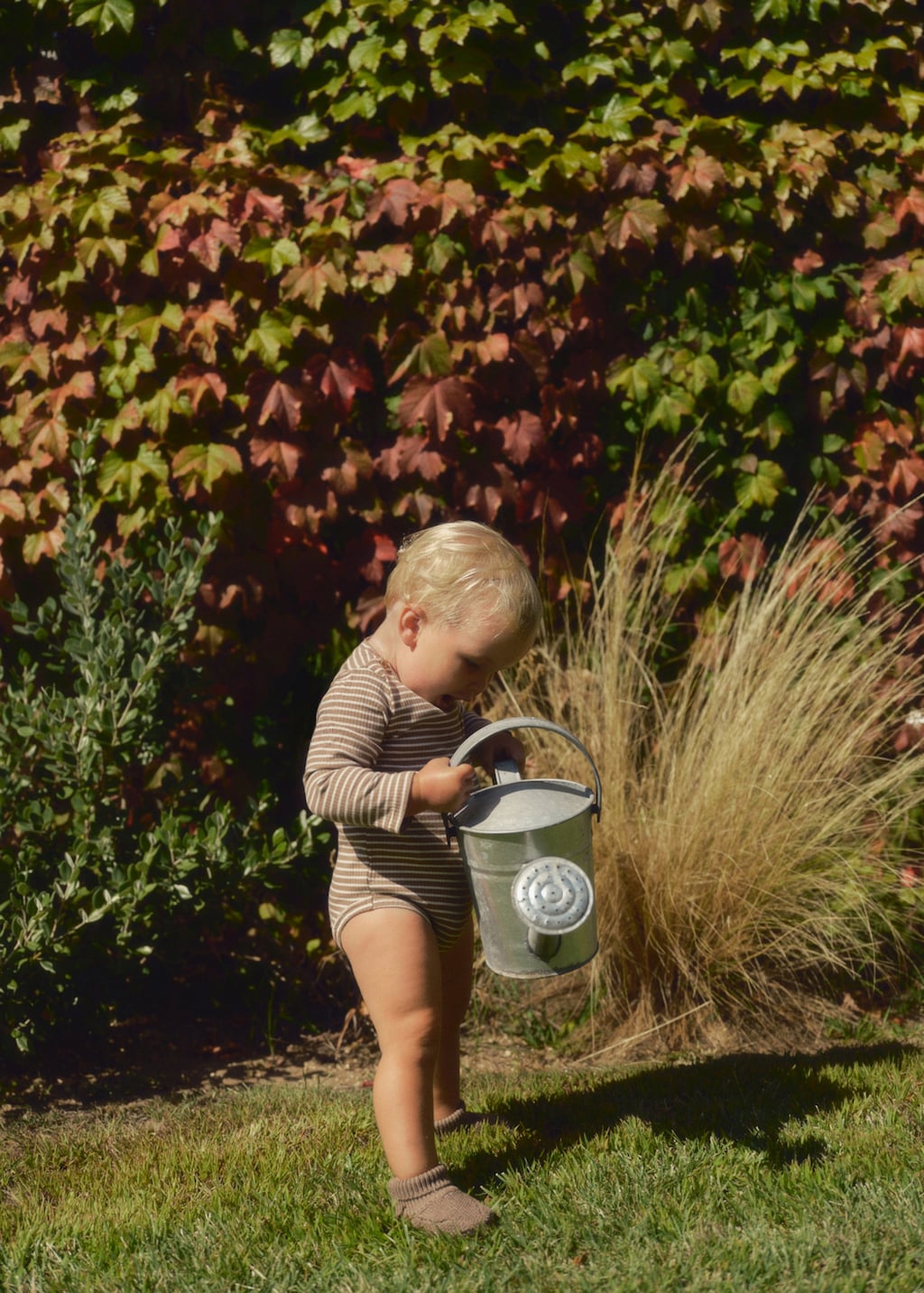 Striped cotton bodysuit