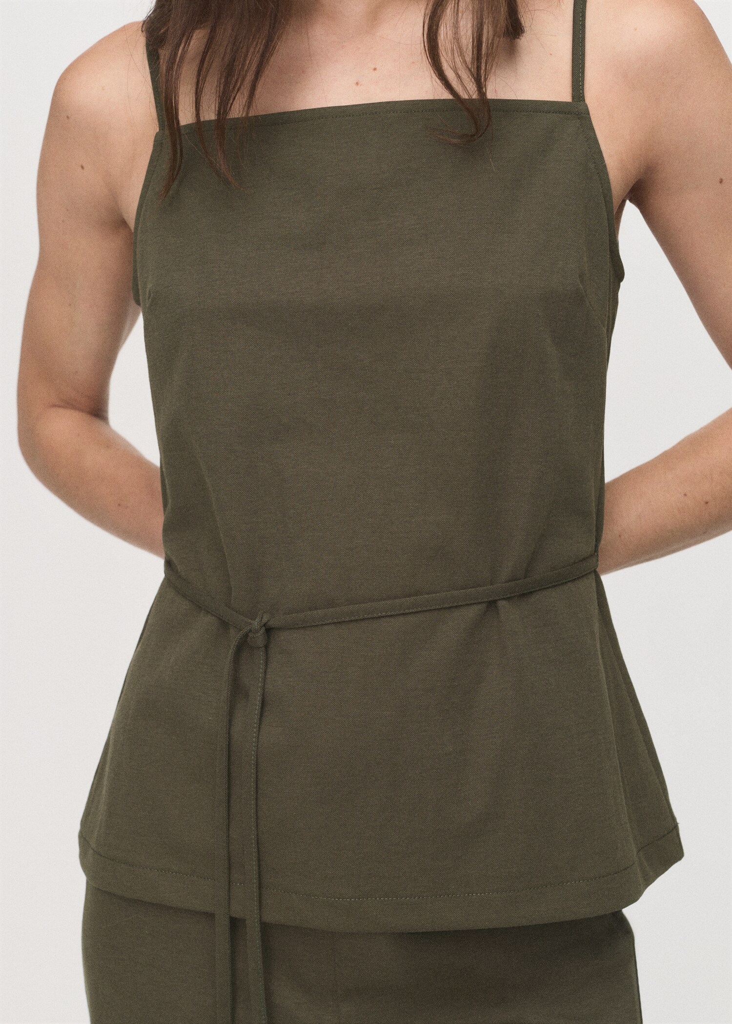 Cotton top with waist tie - Medium plane