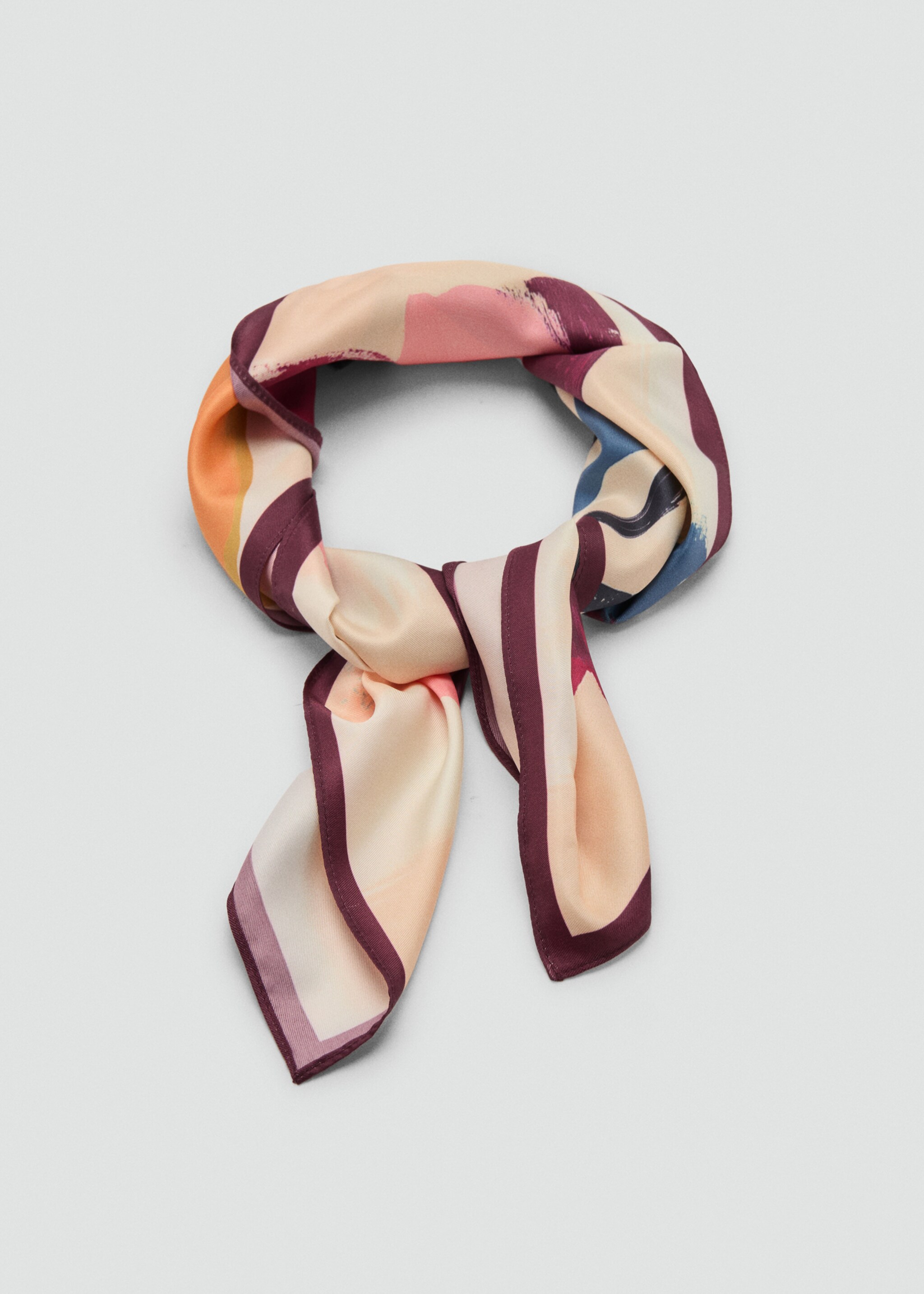 Floral-print satin scarf - Medium plane