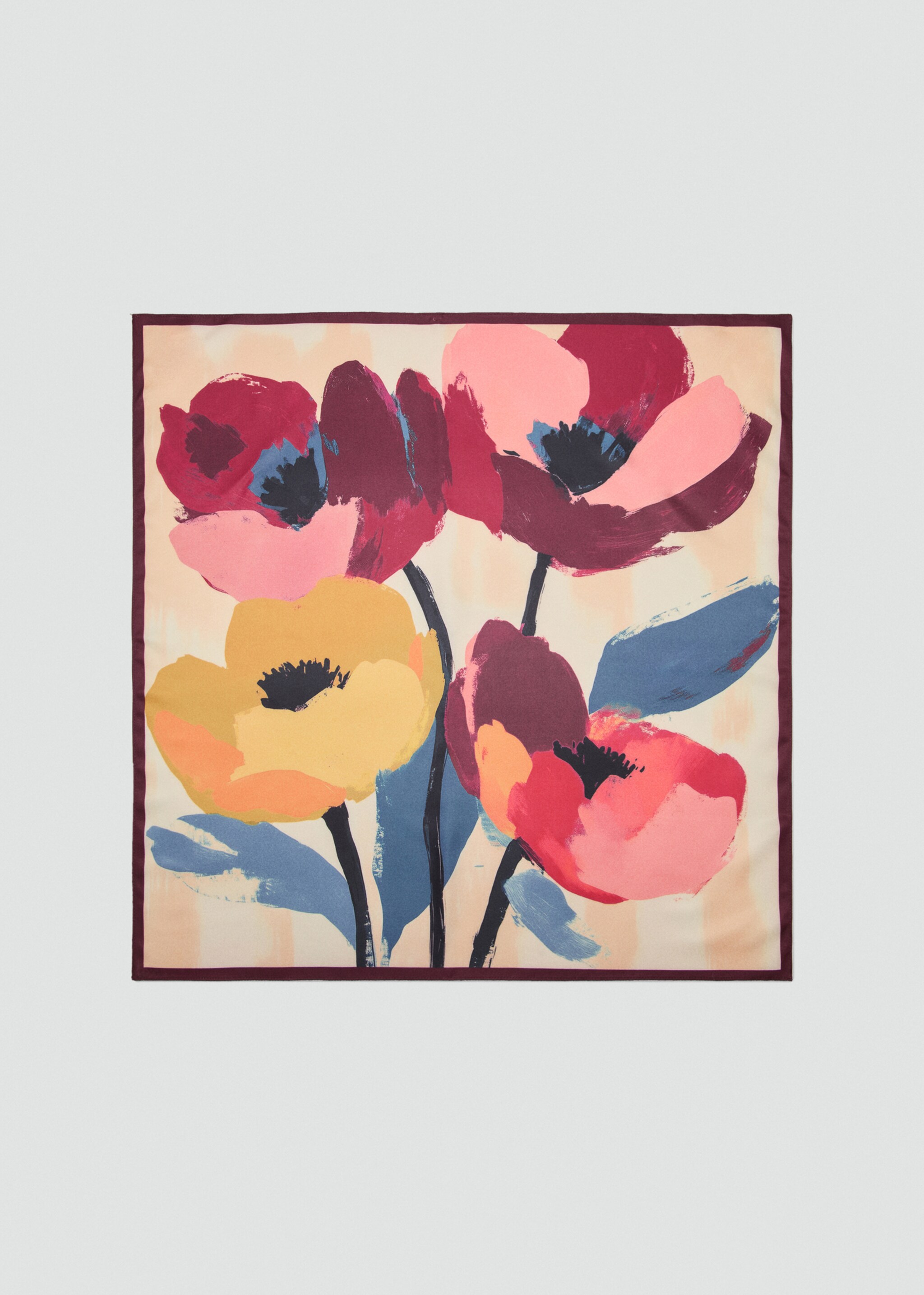 Floral-print satin scarf - Article without model