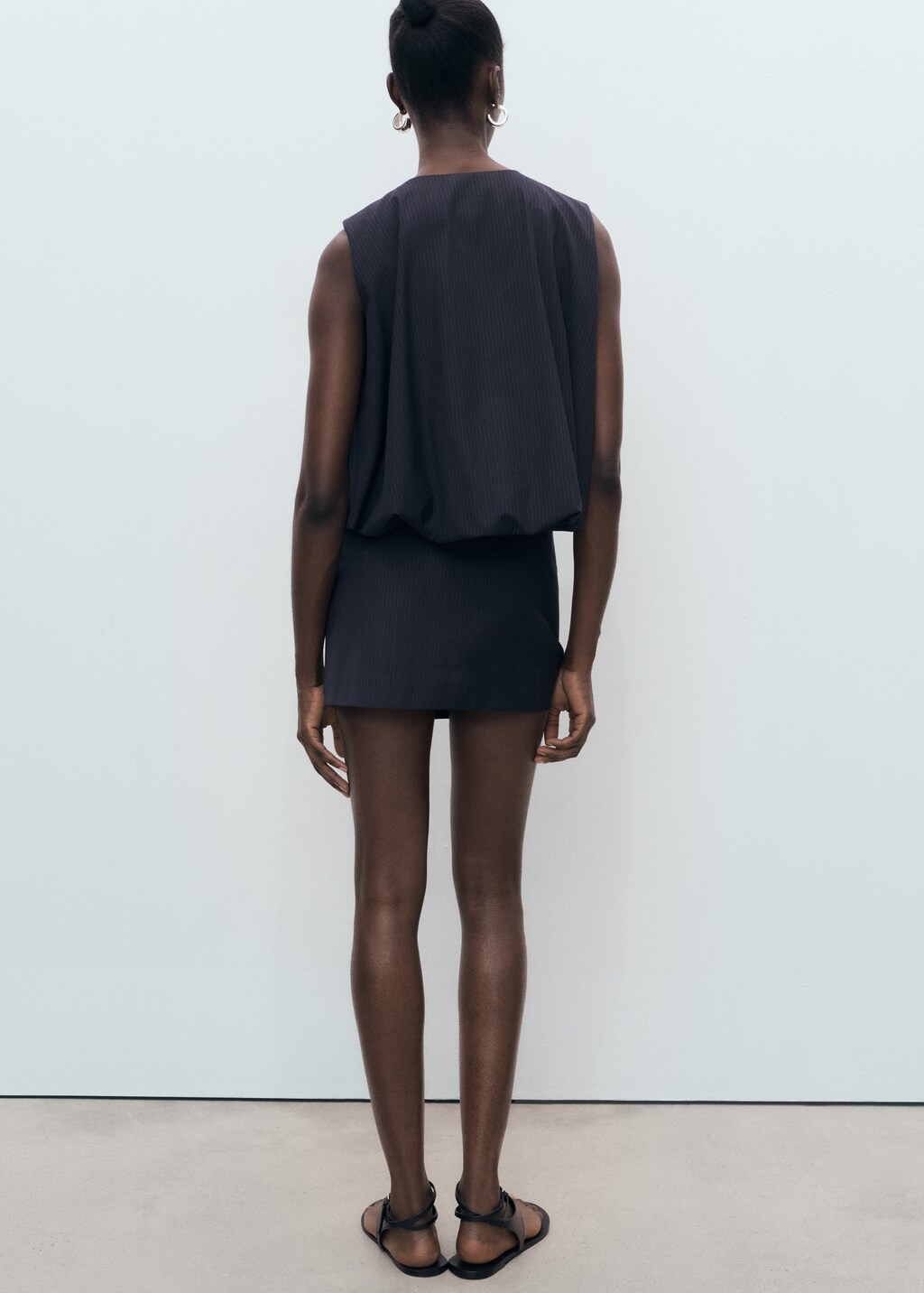 Mango Pinstriped short skirt