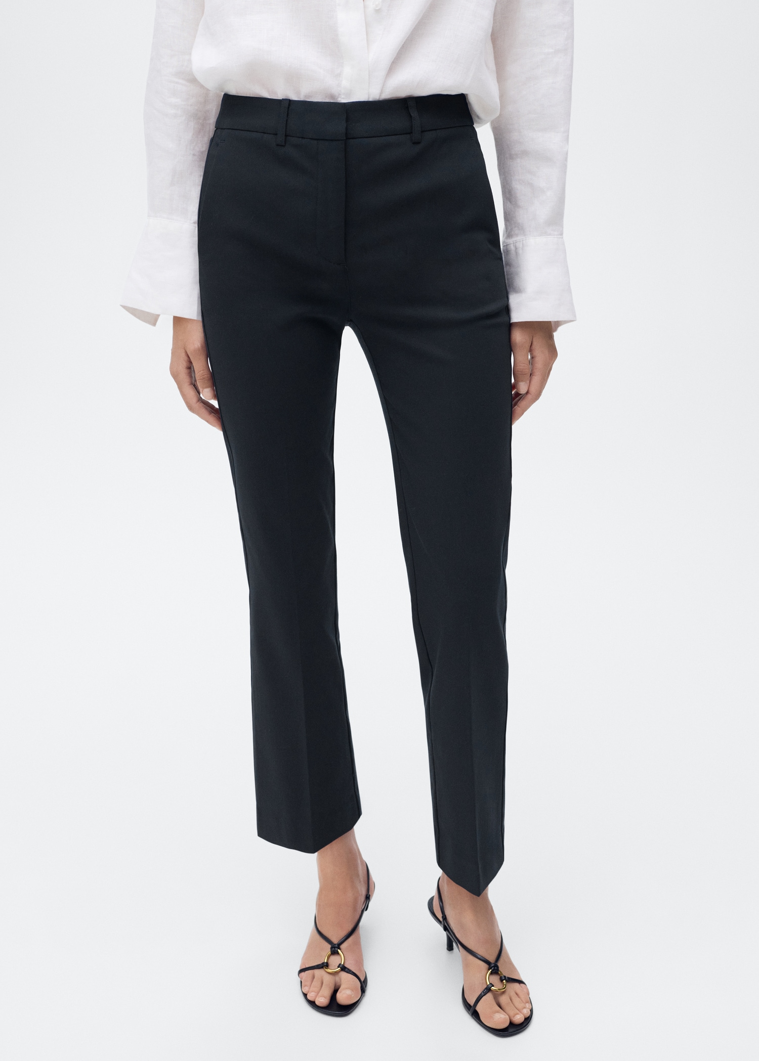 Straight-cut crop pants - Medium plane