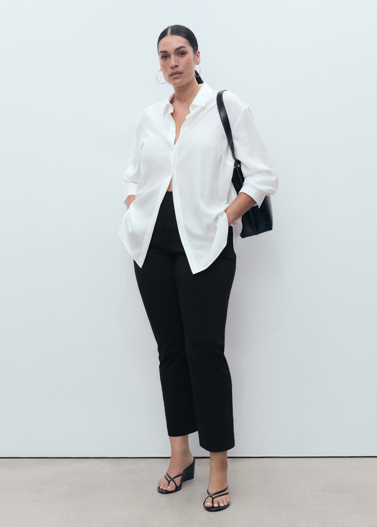 Pantaloni diritti crop