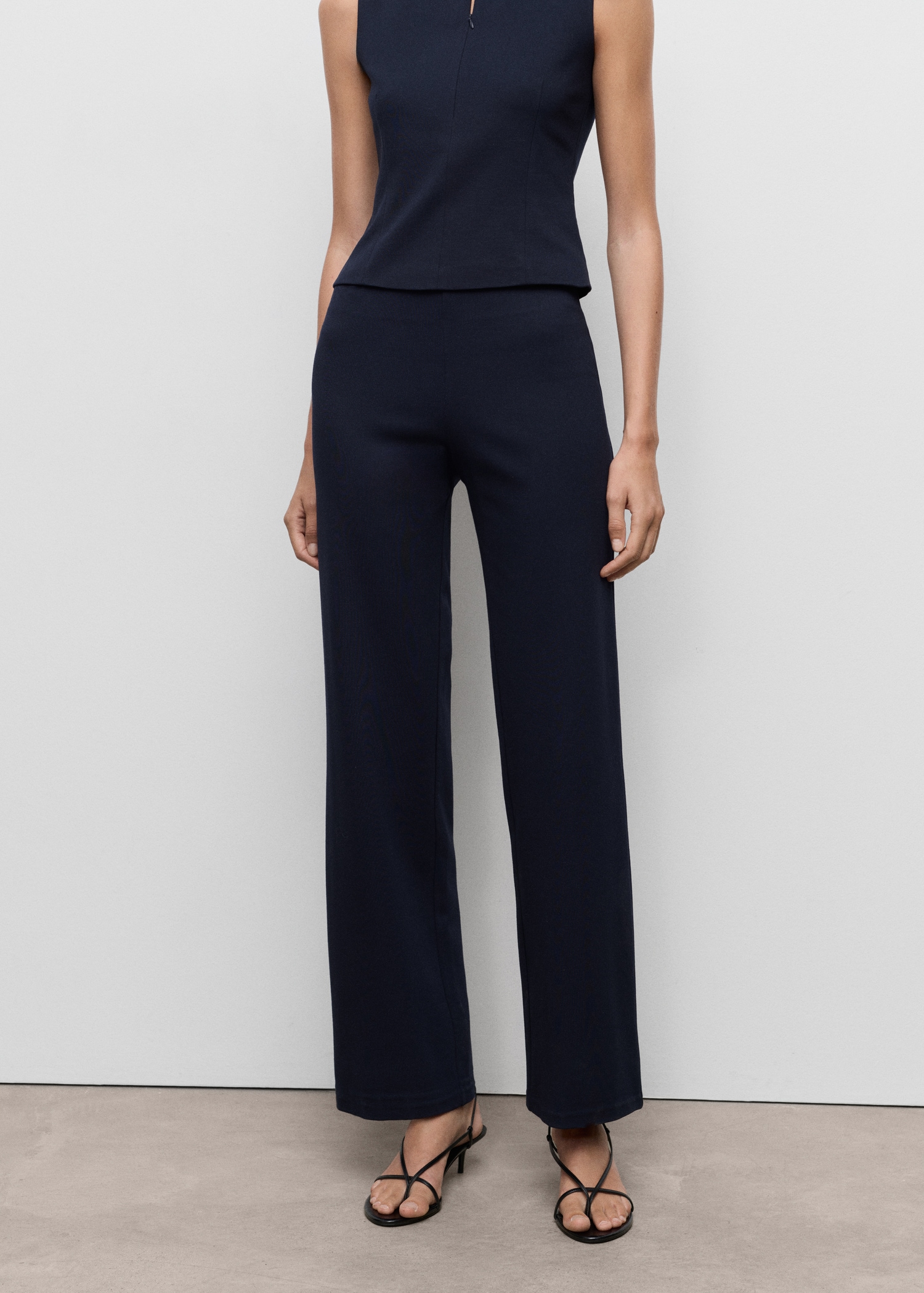 Pantalon droit taille élastique - Plan moyen