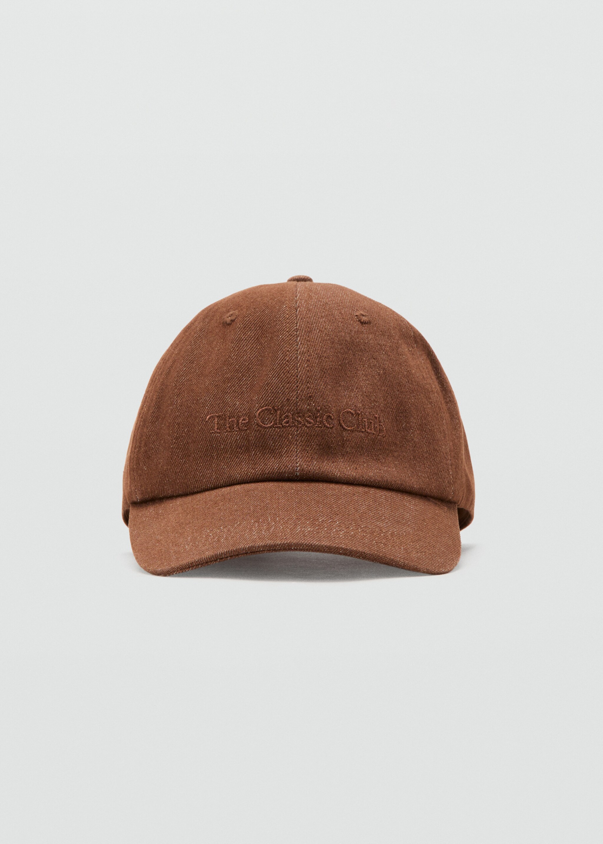 Cotton cap with embroidered slogan - Medium plane