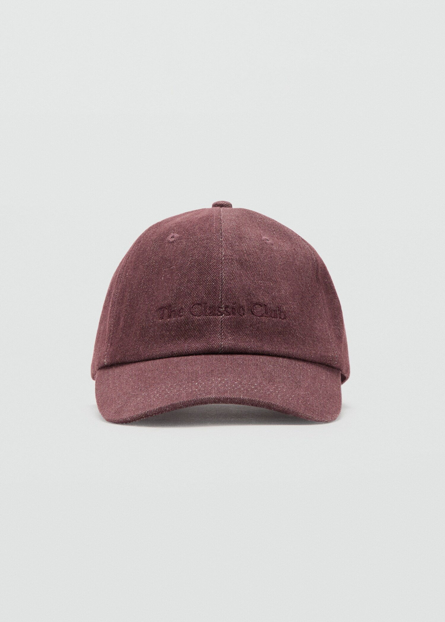 Cotton cap with embroidered slogan - Medium plane