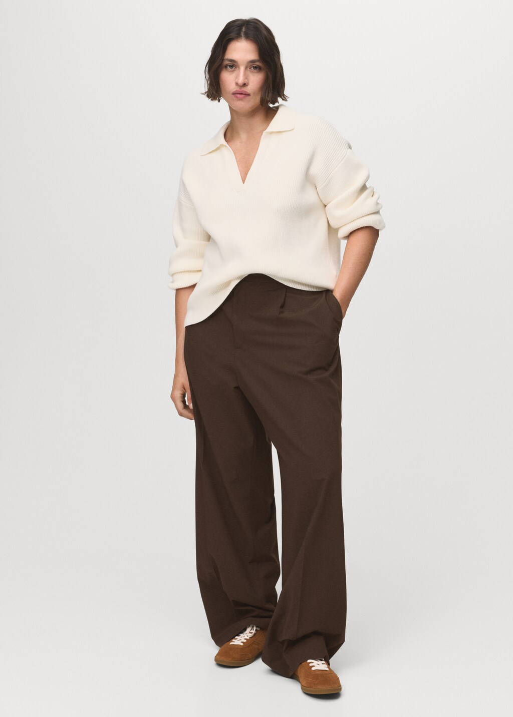Low-rise wide-leg pants