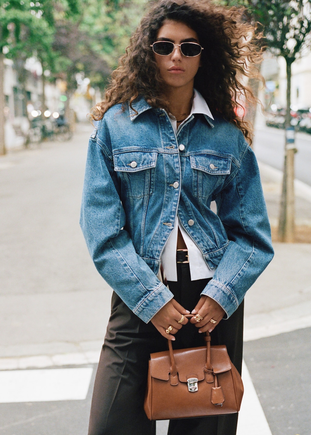 Low-rise wide-leg pants