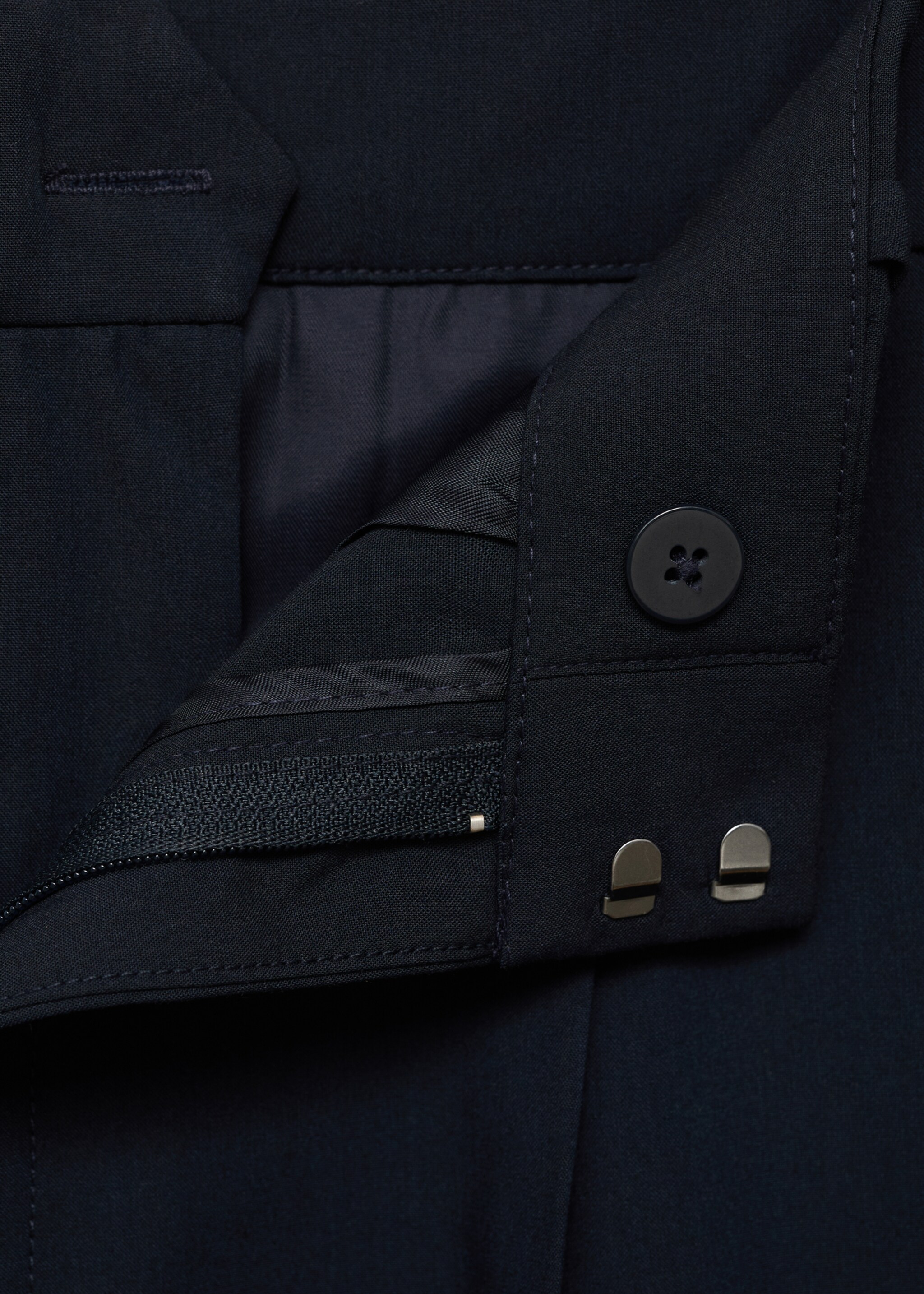Low-rise wide-leg trousers - Details of the article 8, Navy. Ref: 17094096-00.