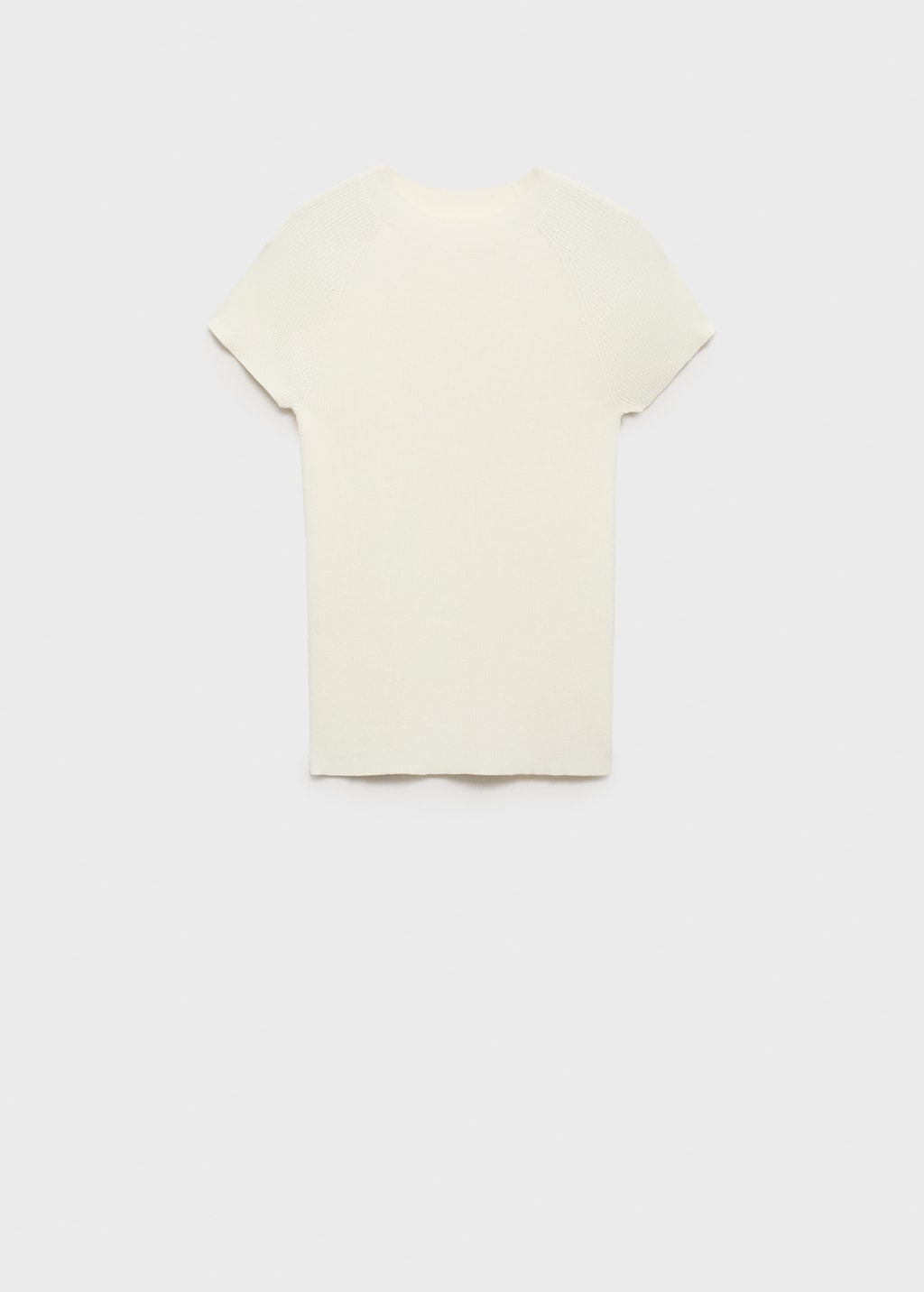 Mango Ribbed-knit short-sleeved sweater