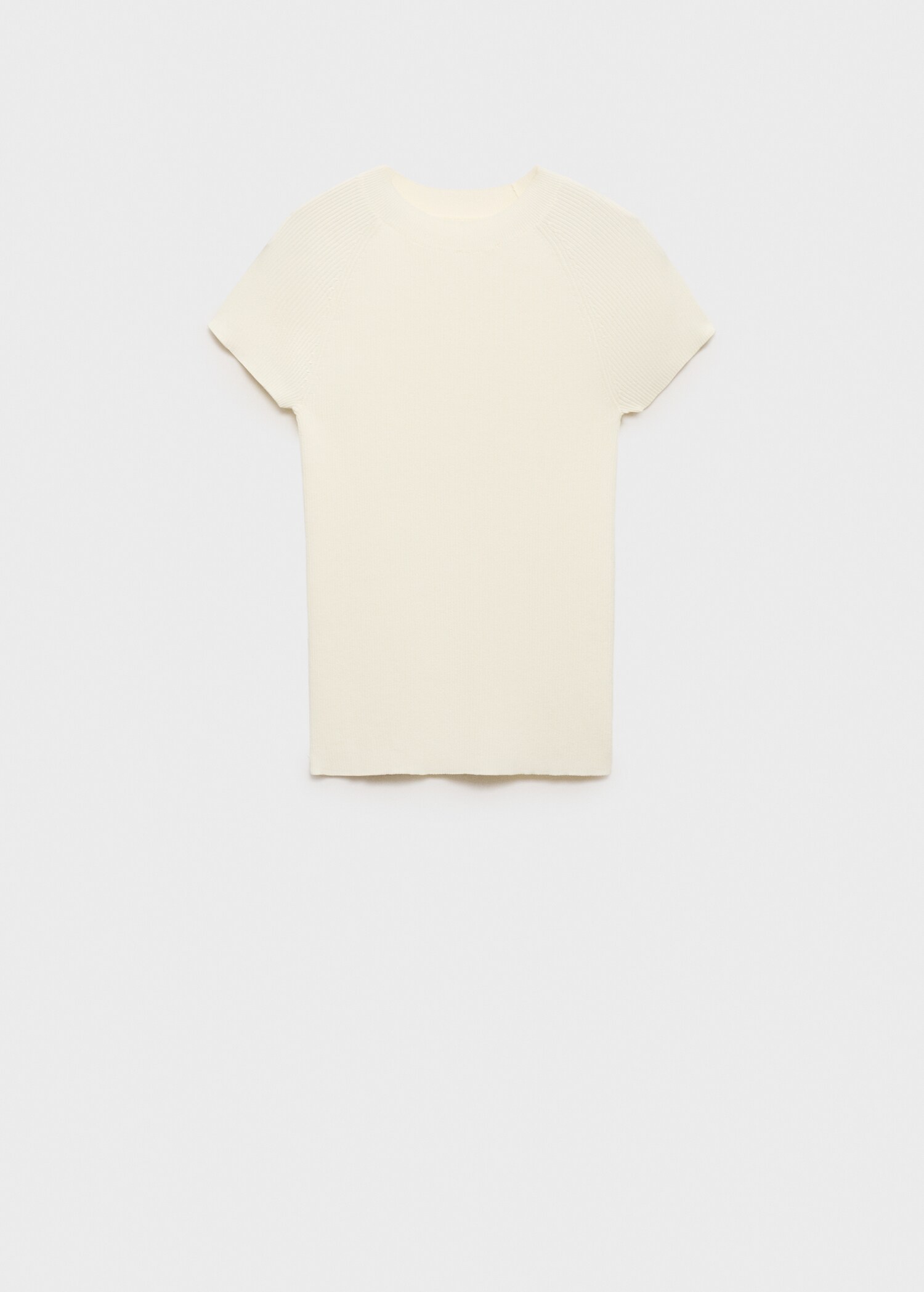 Ribbed knit short-sleeve jumper - Article without model