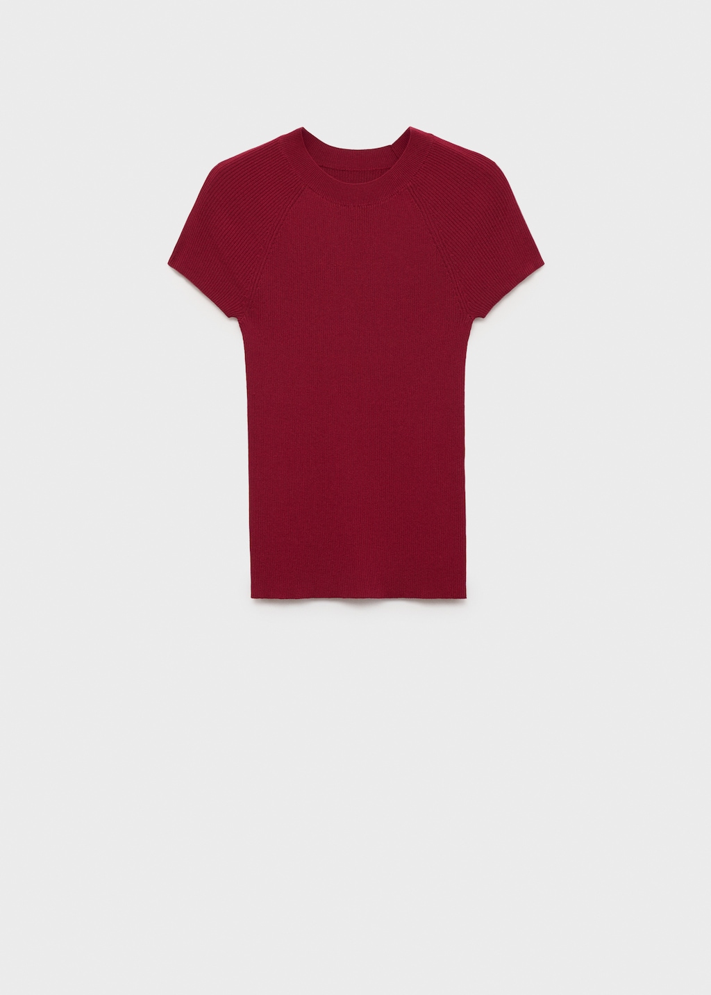 Mango Ribbed-knit short-sleeved sweater