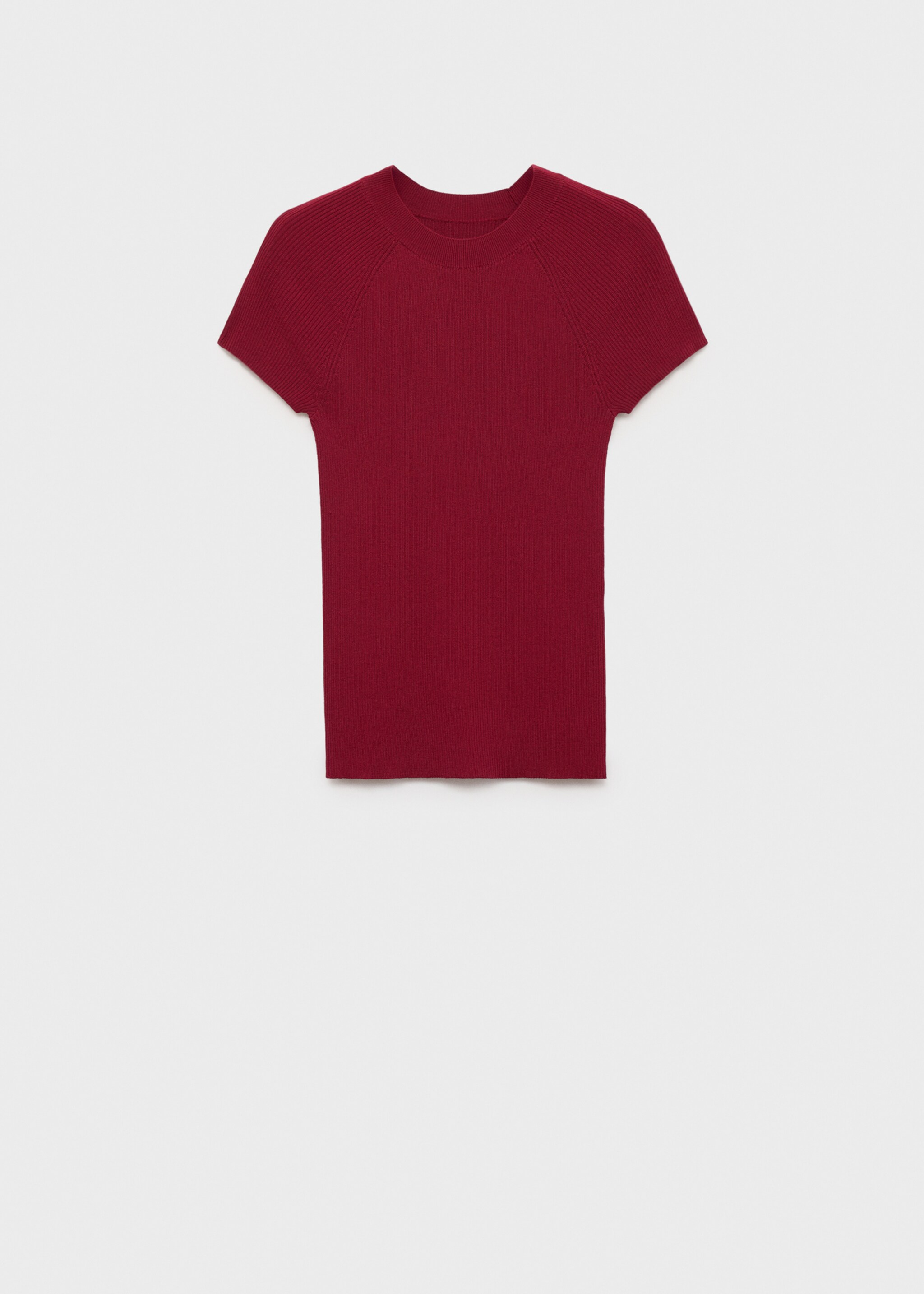 Ribbed knit short-sleeve jumper - Article without model