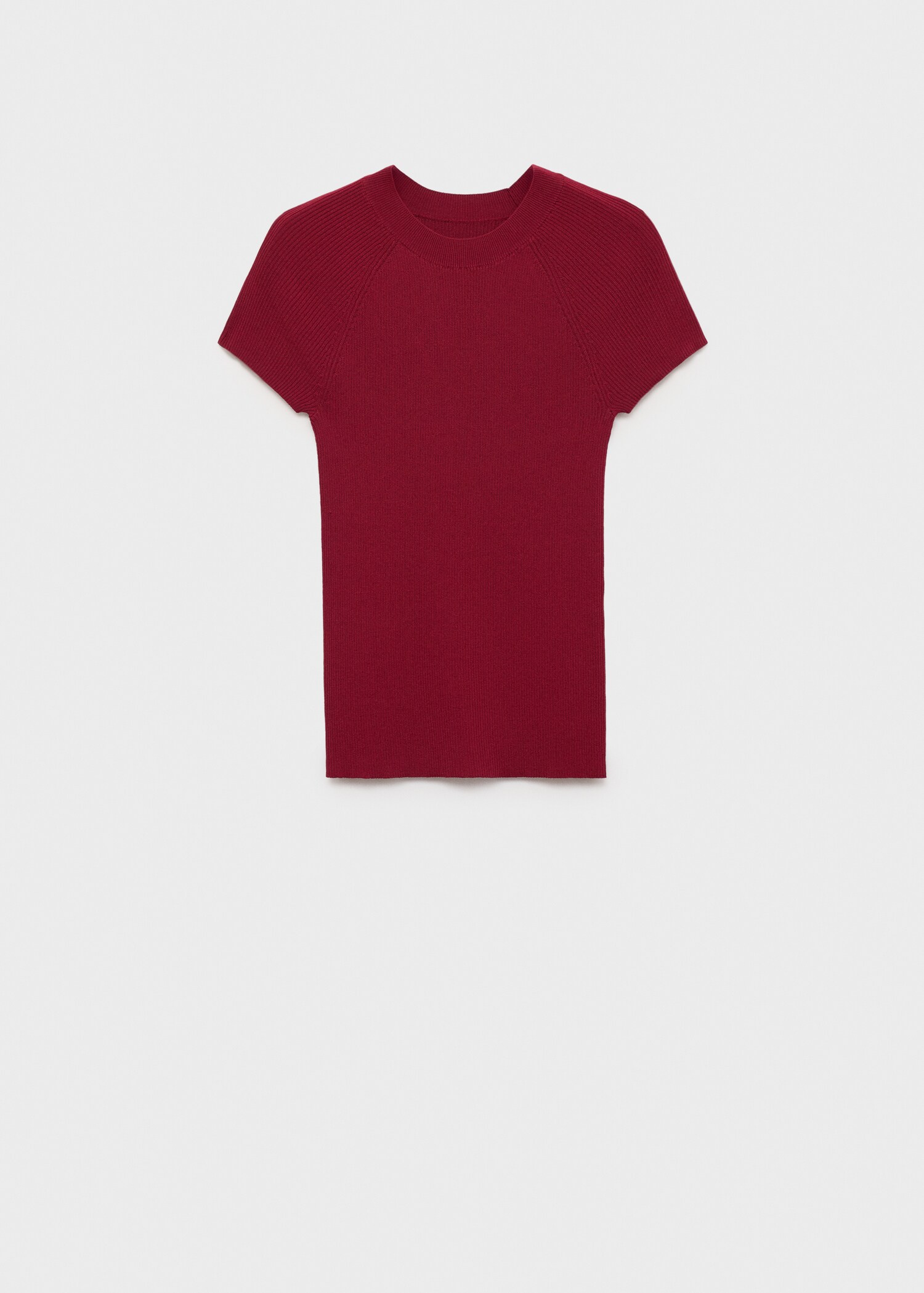Ribbed knit short-sleeve jumper - Article without model