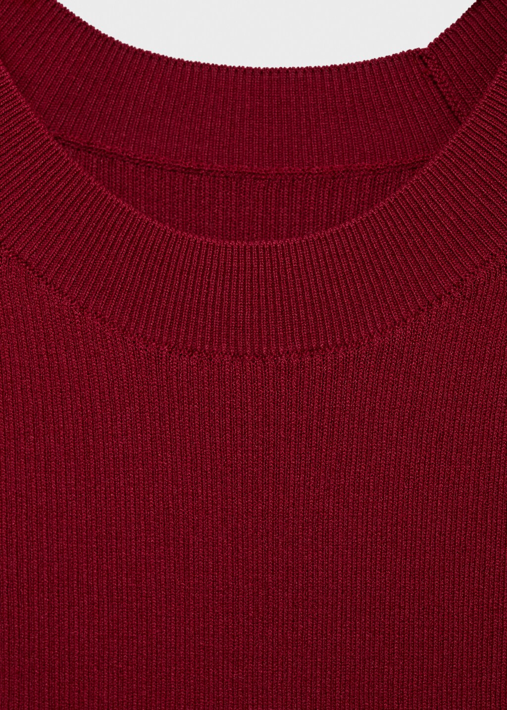 Mango Ribbed-knit short-sleeved sweater