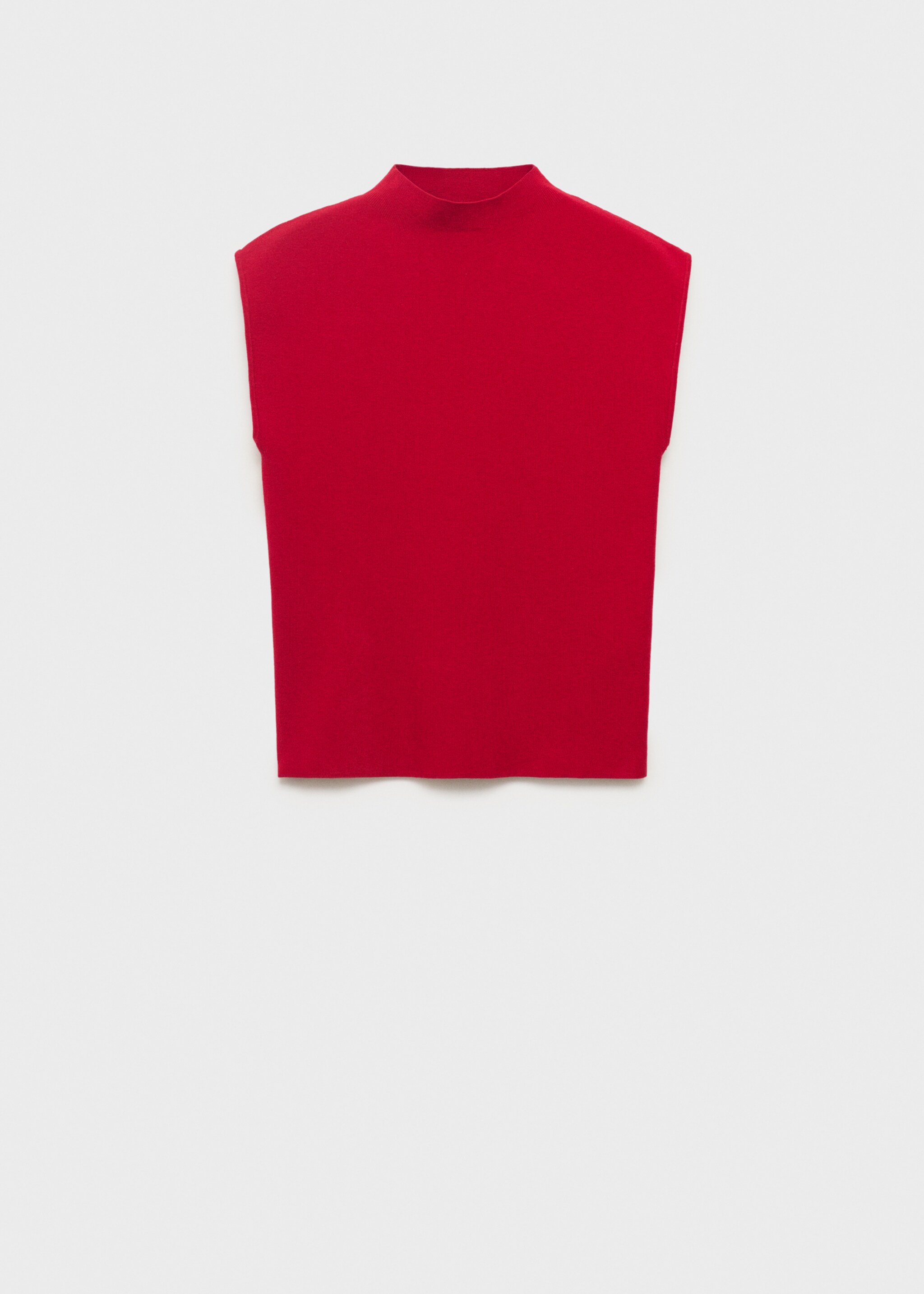 Perkins-neck knitted top - Article without model, Red. Ref: 17094098-00.