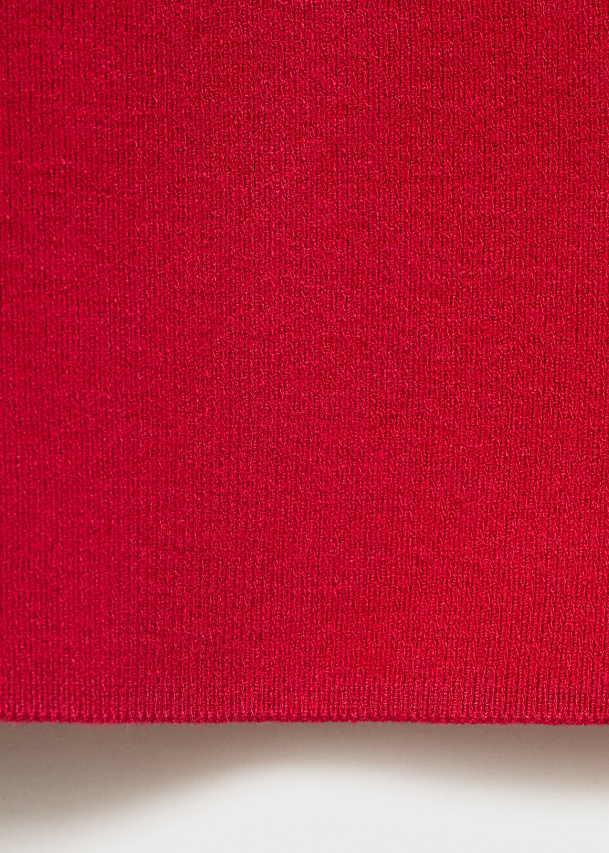 Perkins-neck knitted top - Details of the article 0, Red. Ref: 17094098-00.