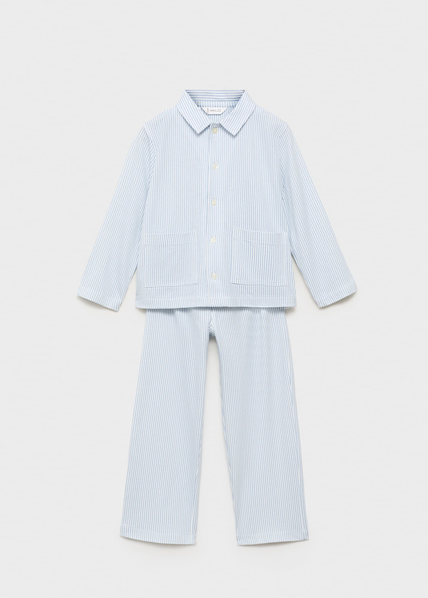 Pigiama lungo cotone righe - Main Image