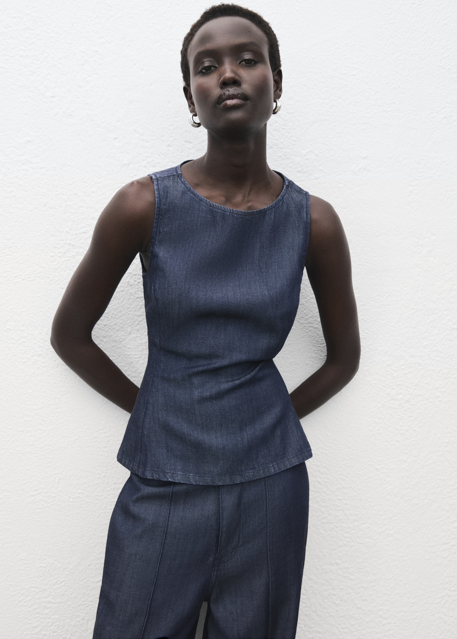 Denim crop top Women MANGO Pakistan