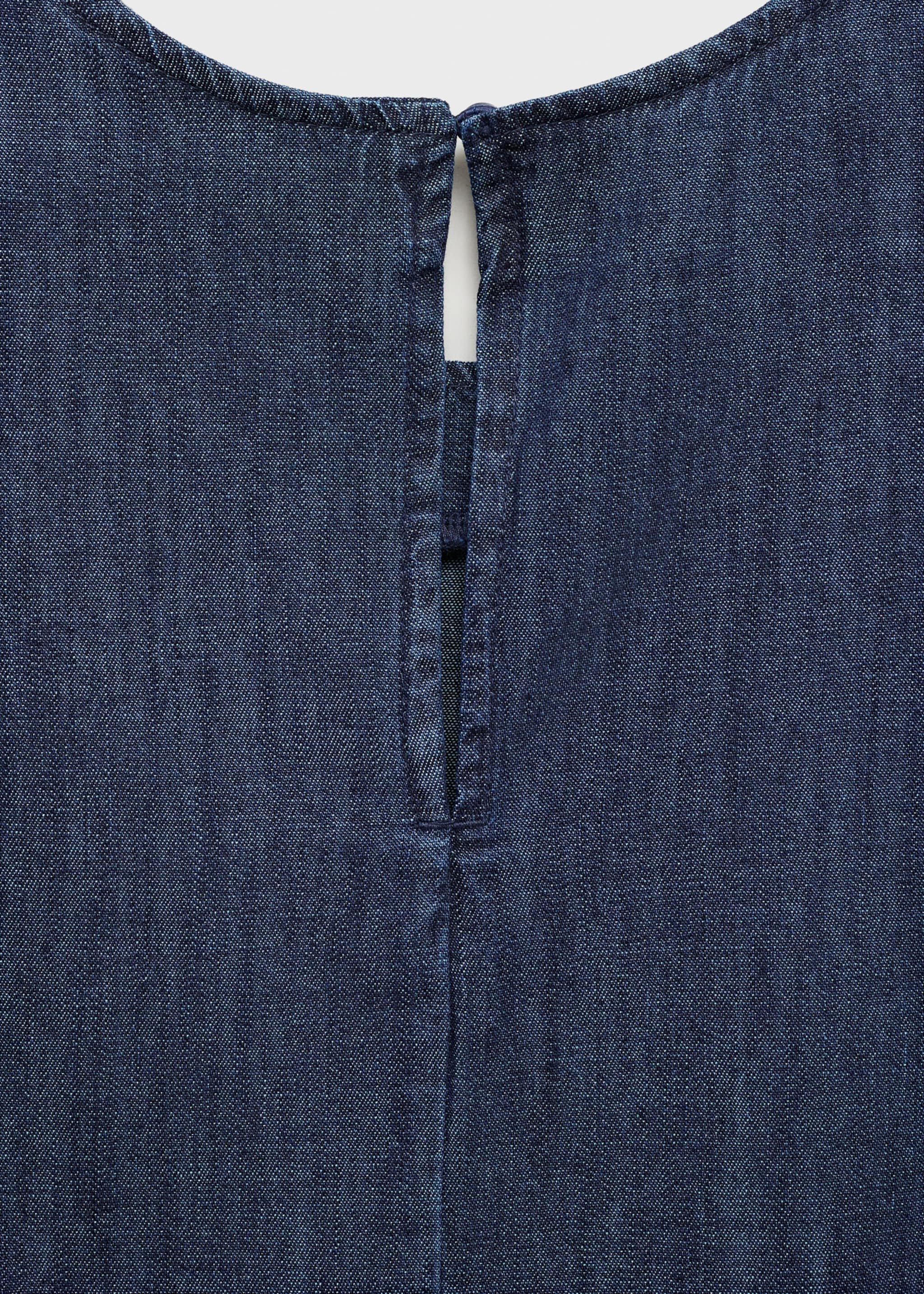 Denim crop top - Details of the article 0, Open Blue. Ref: 17094101-00.