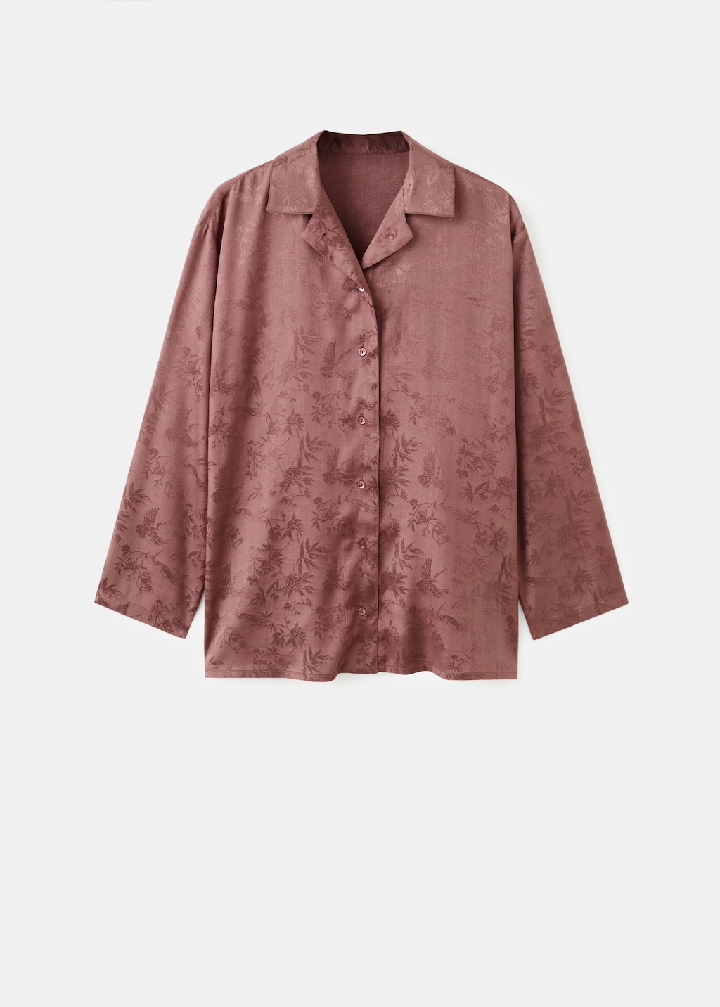 Jacquard satin pajama shirt