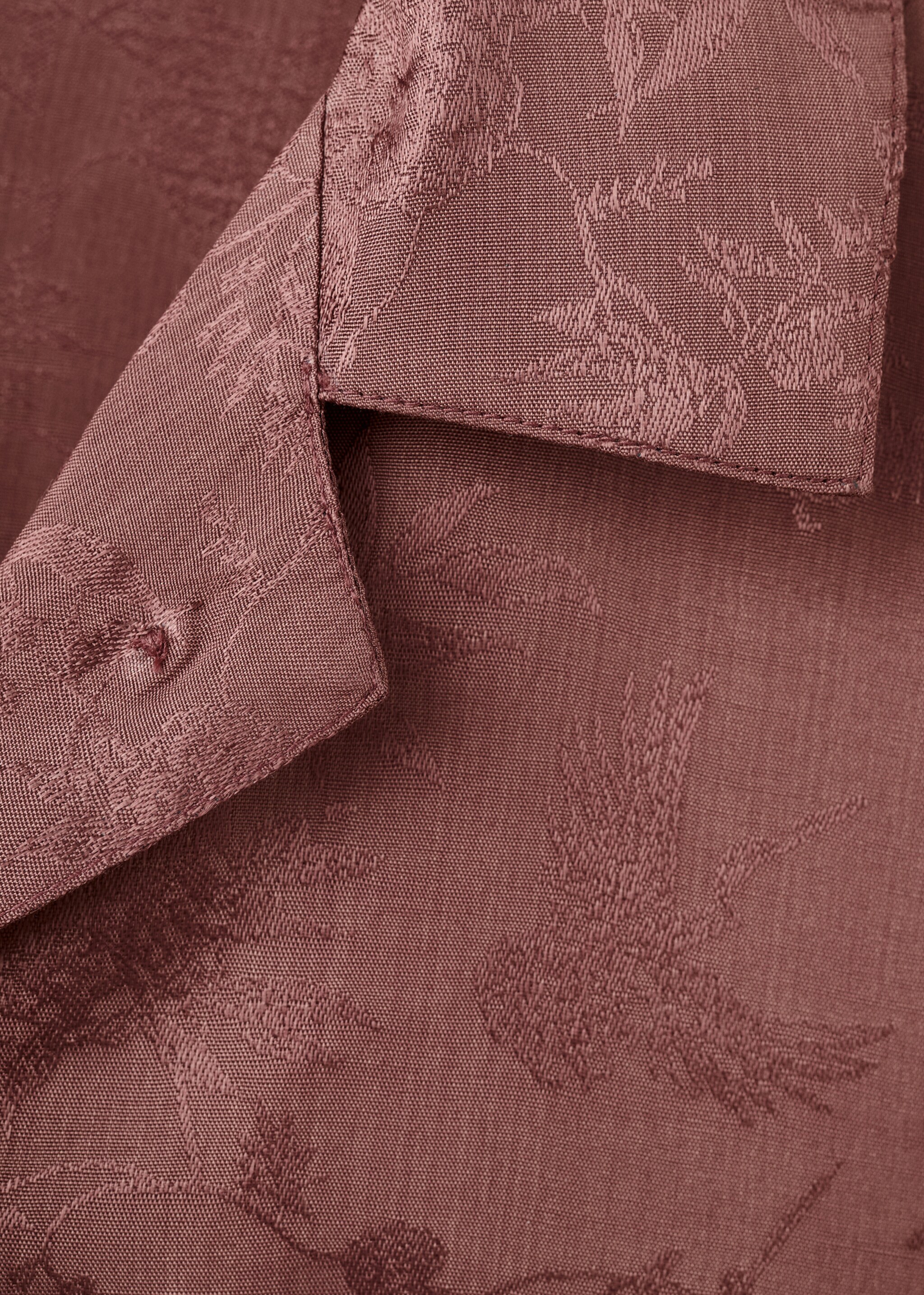 Camisa pijama jacquard satén - Detalle del artículo 8, Marrón. Ref: 17094106-00.