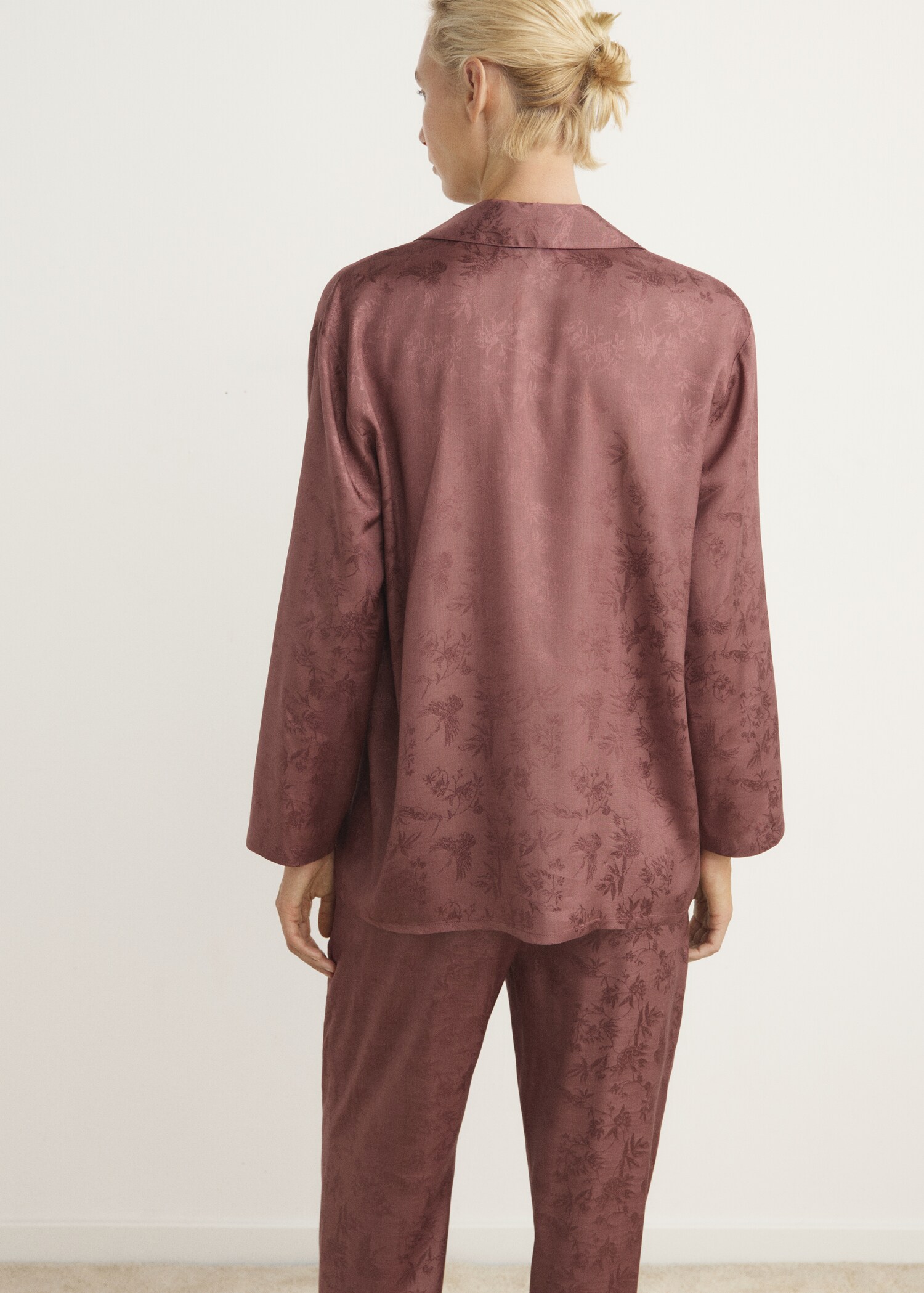 Camisa pijama jacquard satén - Reverso del artículo