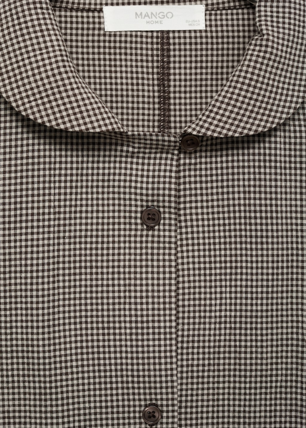 Two-piece cotton pajamas gingham check