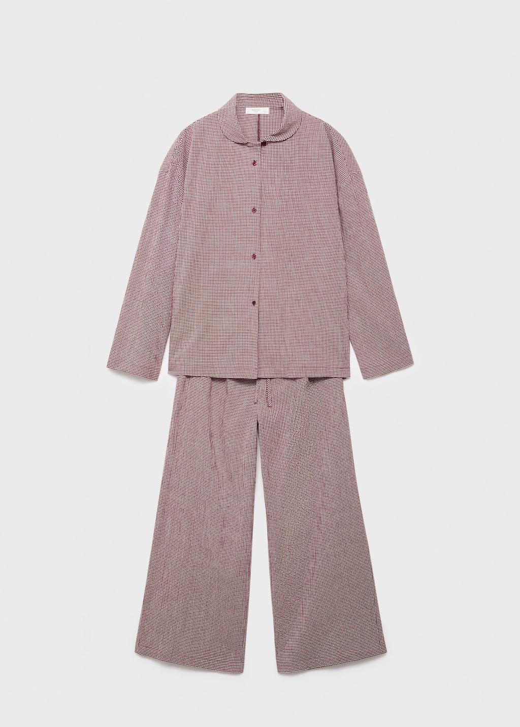 Two-piece cotton pajamas gingham check