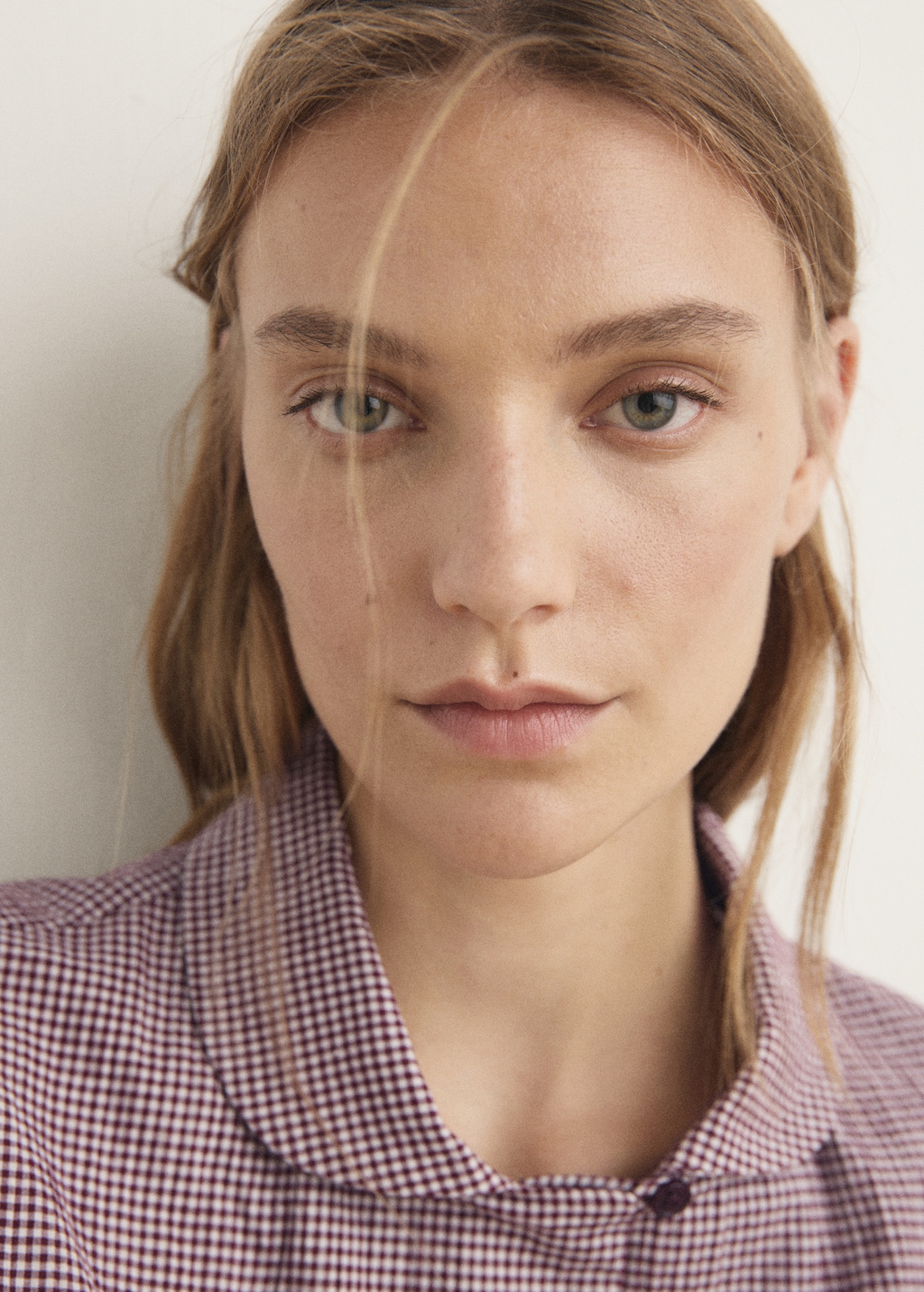 Two-piece cotton pajamas gingham check