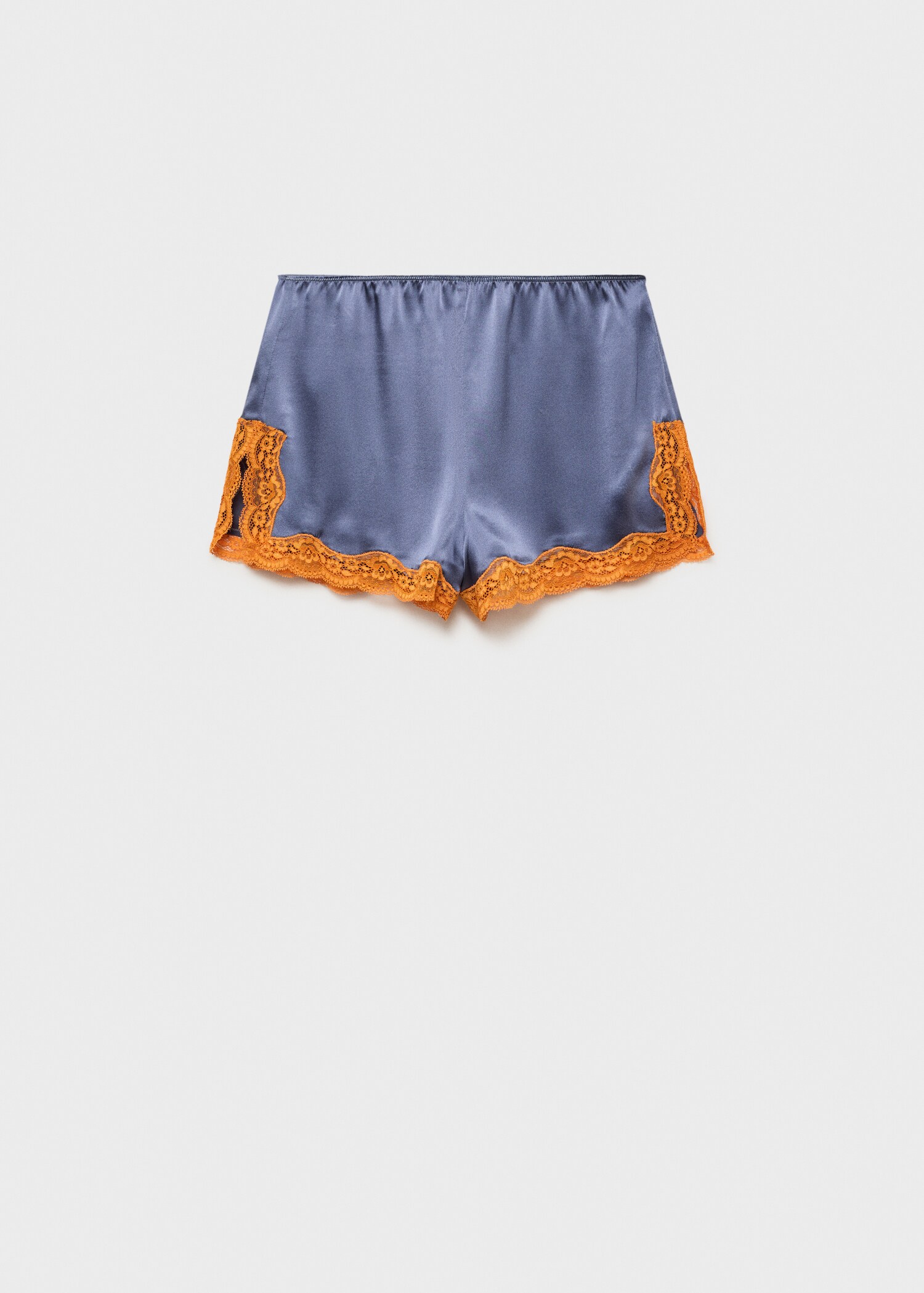 Silk shorts with contrasting lace trim - Article without model