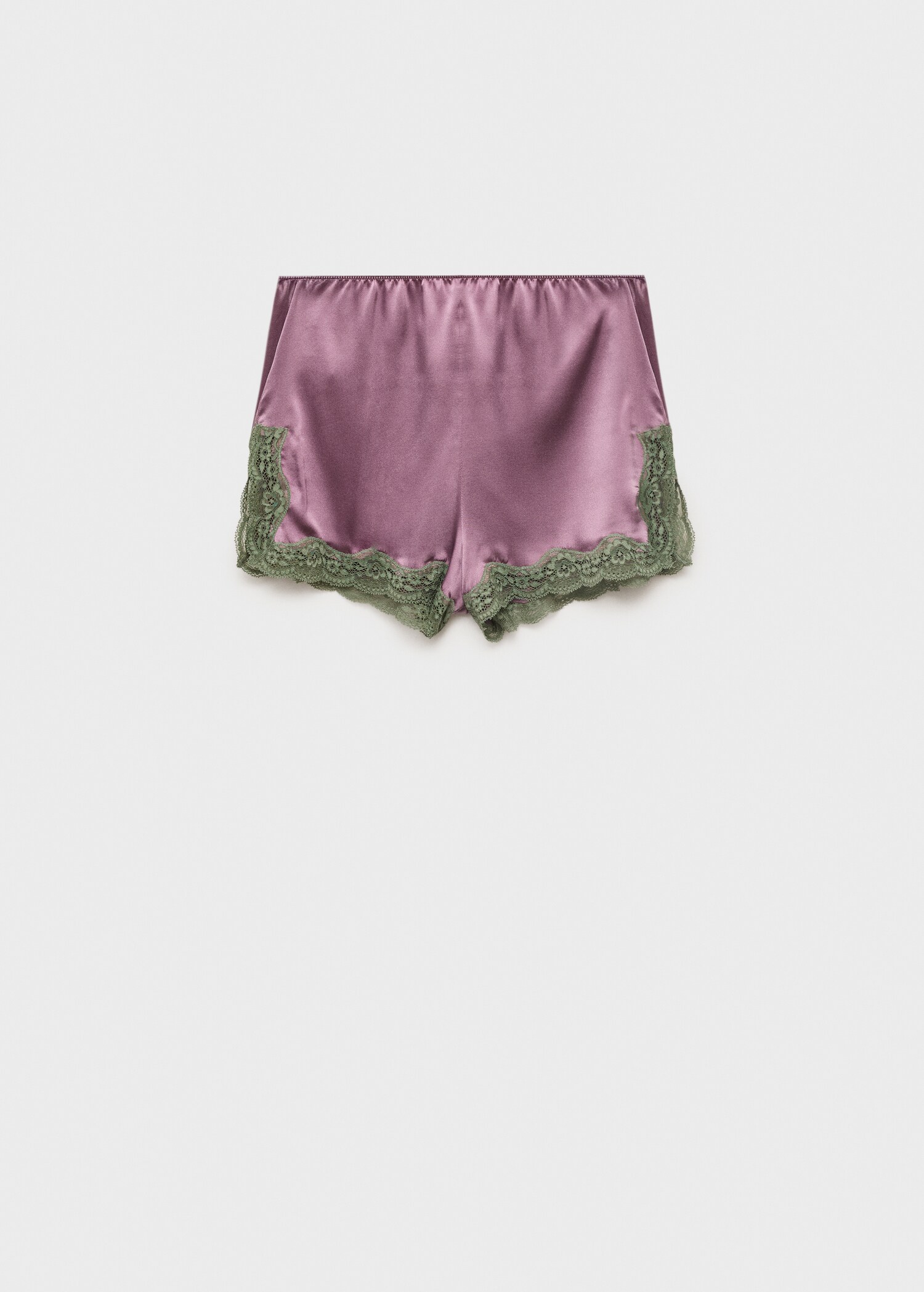 Silk shorts with contrasting lace trim - Article without model