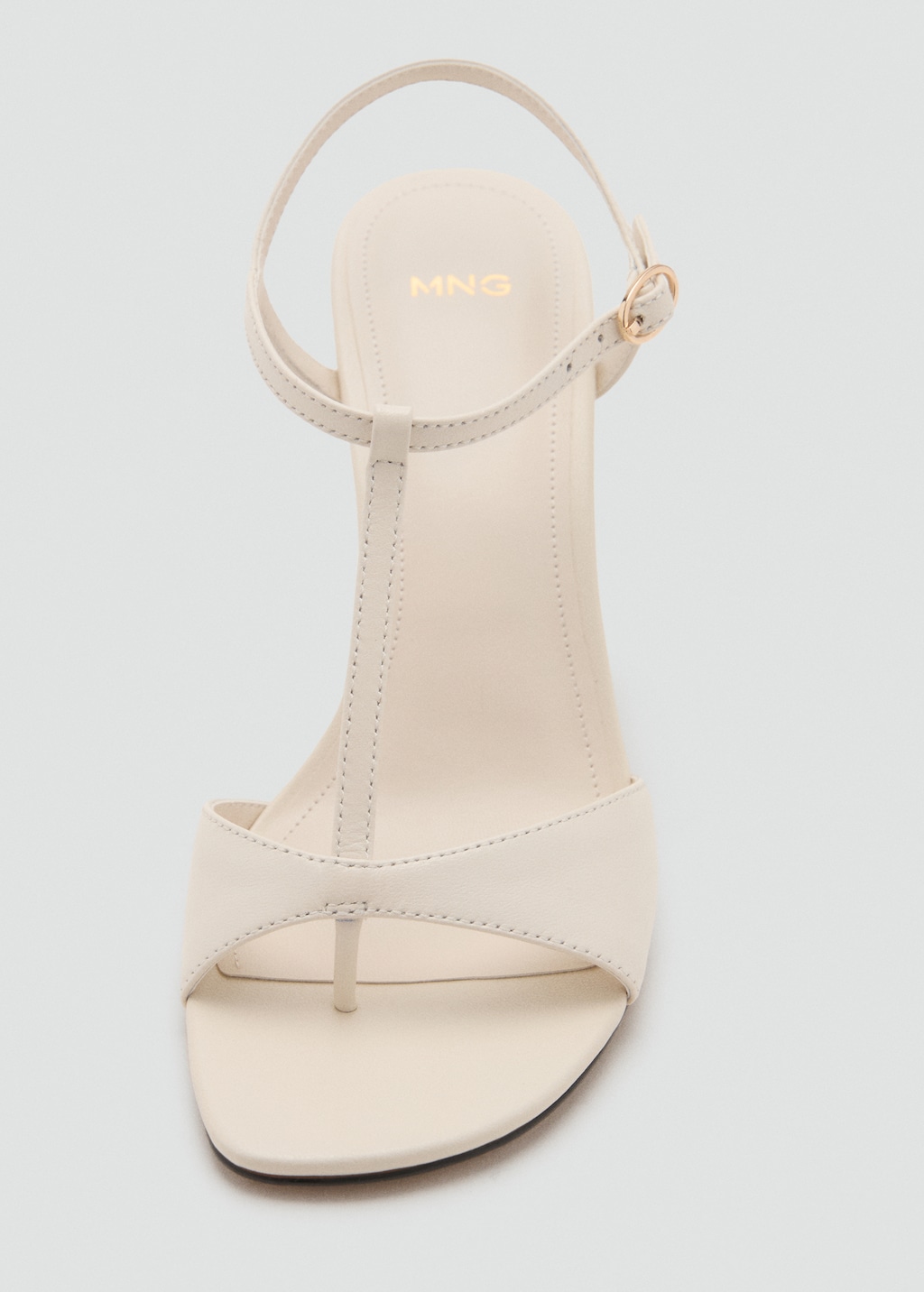 Heeled leather sandals with straps