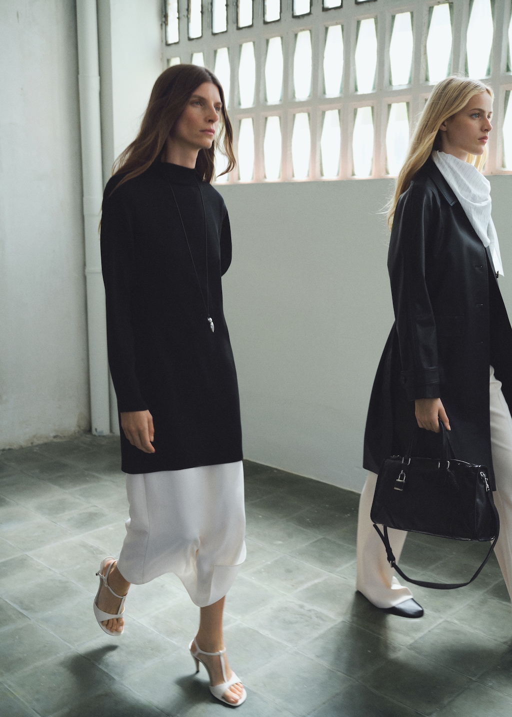 Heeled leather sandals with straps