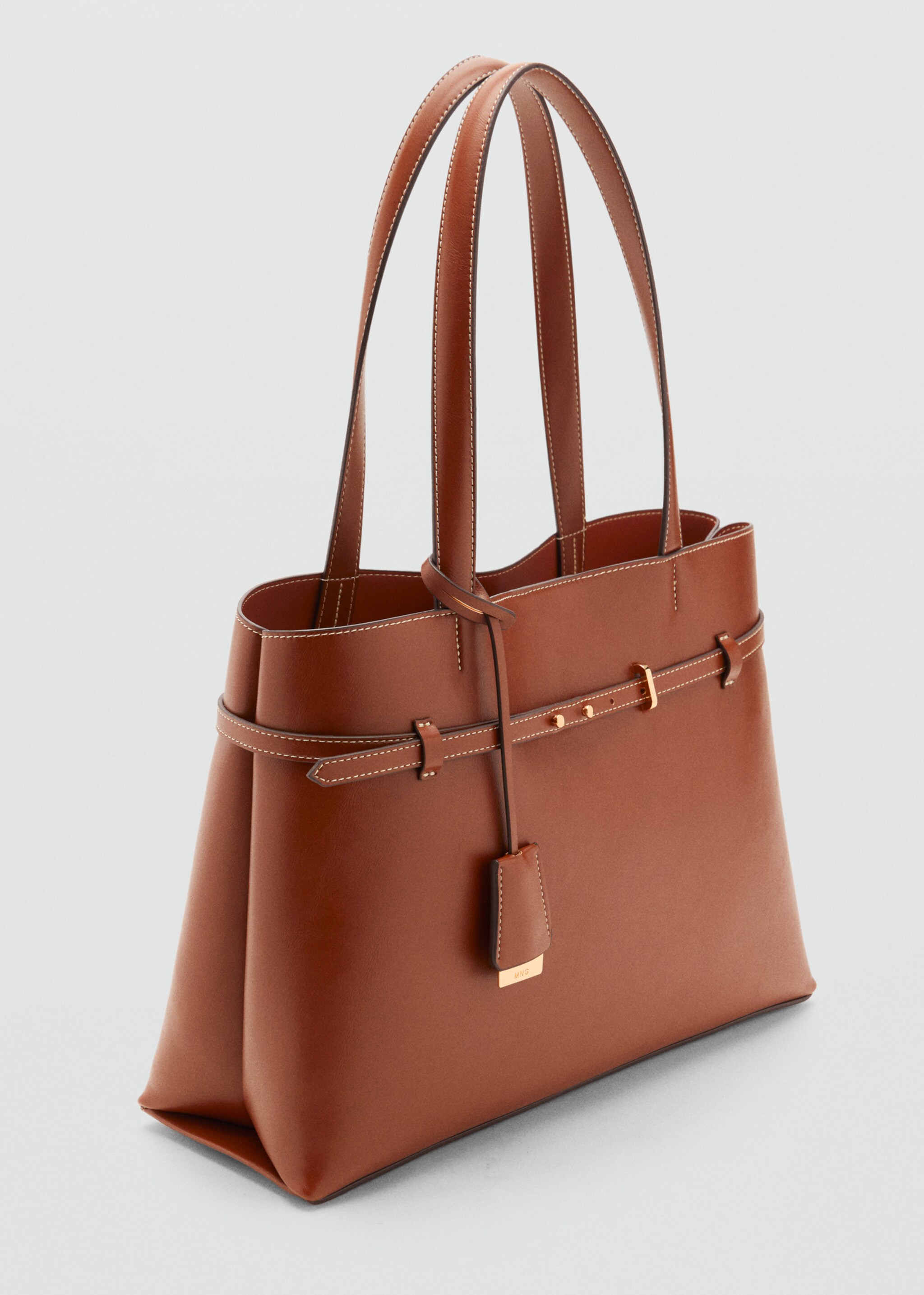 Bossa shopper charm - Pla mig, Marró mitjà. Ref: 17094116-00.