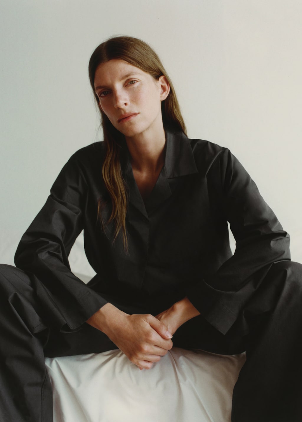 Poplin pajama shirt