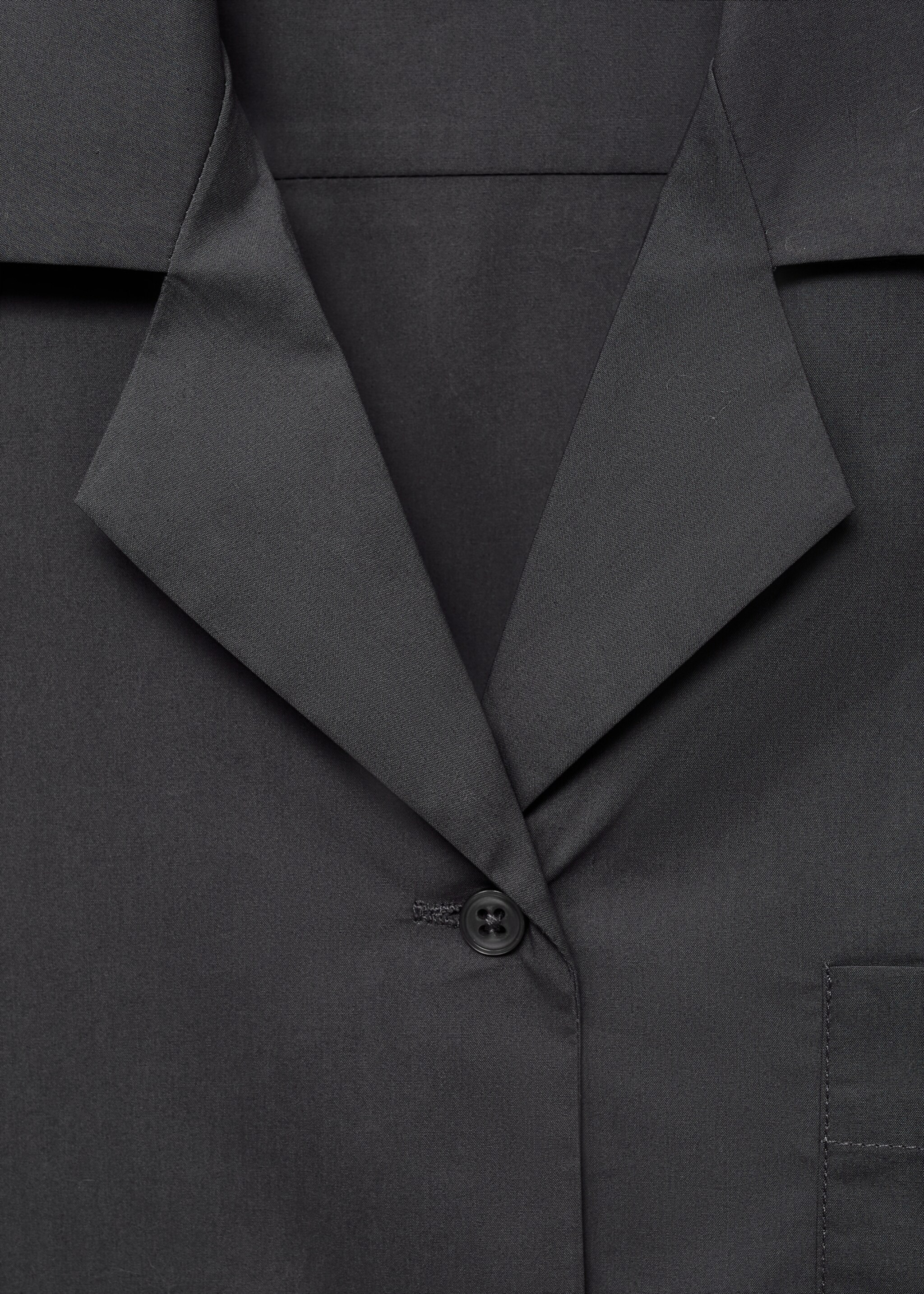 Poplin pyjama shirt - Details of the article 8, Charcoal. Ref: 17094117-00.