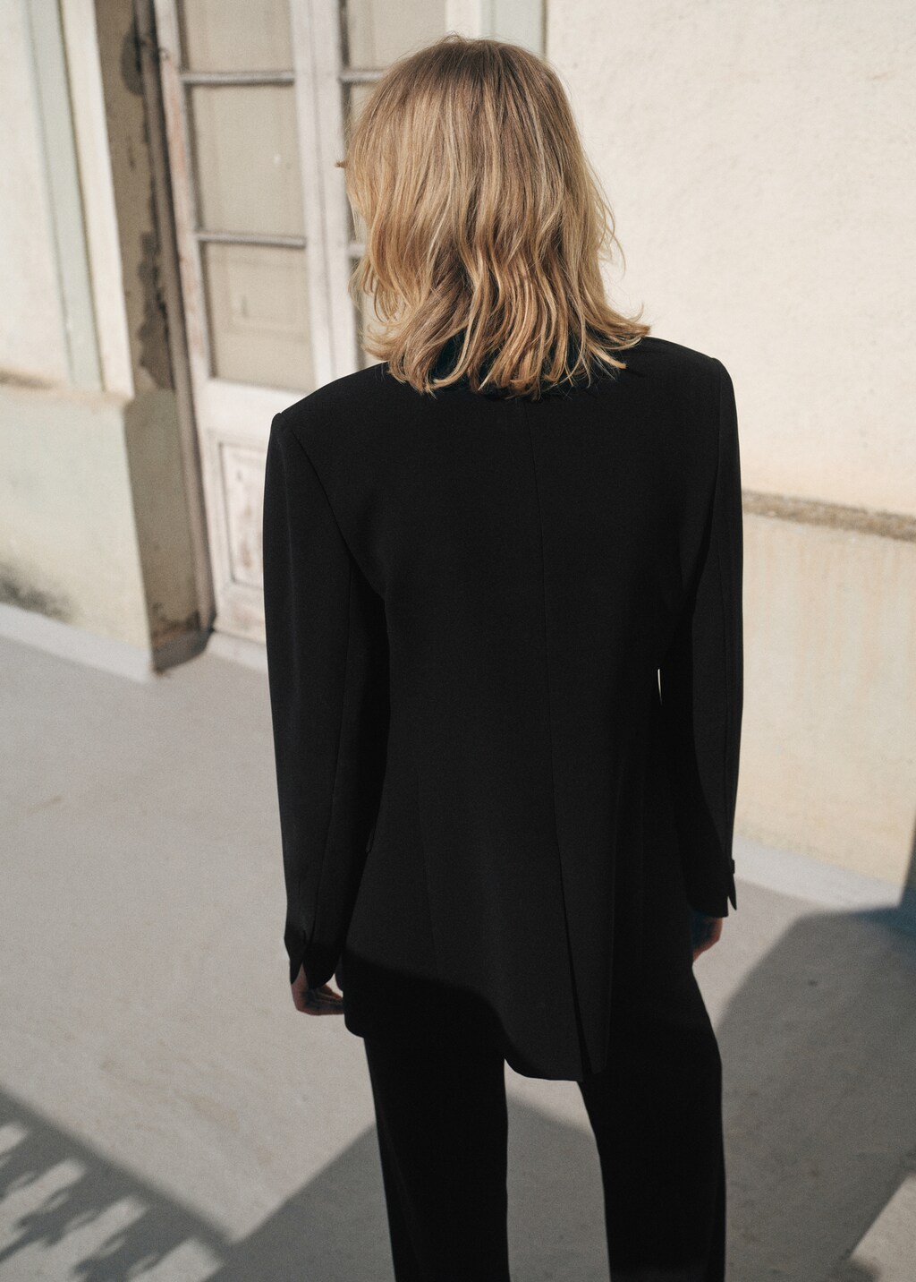 Double-breasted suit blazer