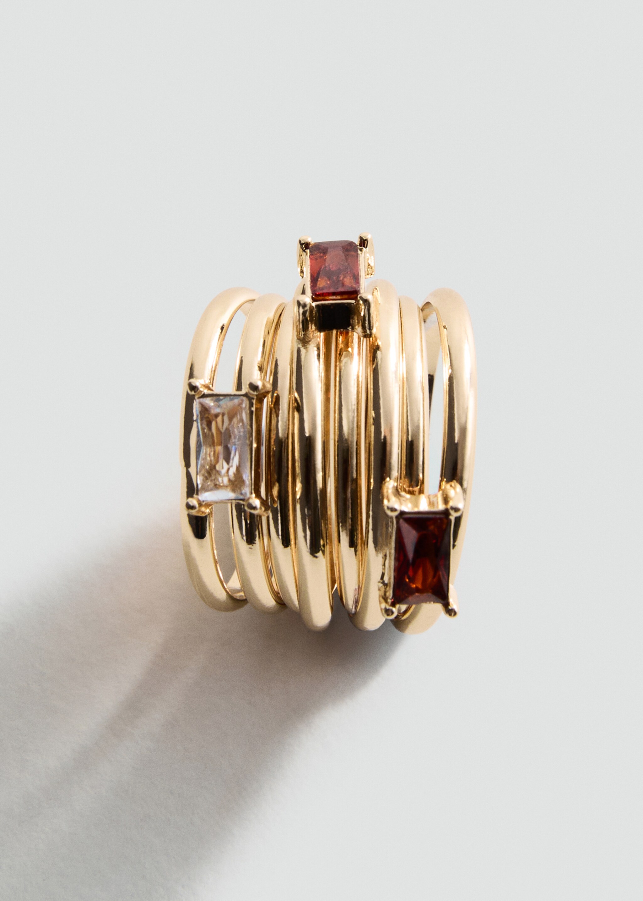 Mixed crystal ring - Medium plane, Gold. Ref: 17094120-00.