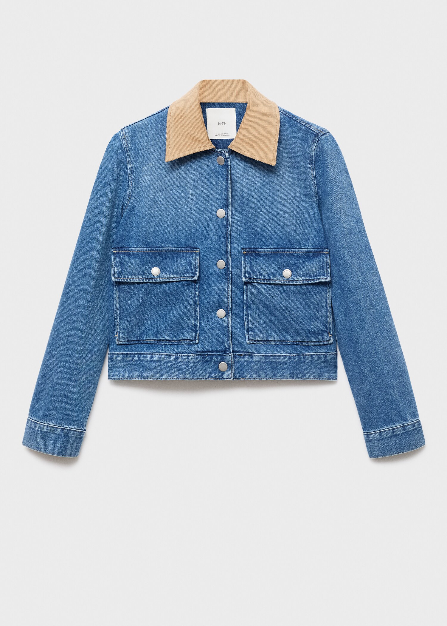Veste en jean col velours côtelé - Article sans modèle